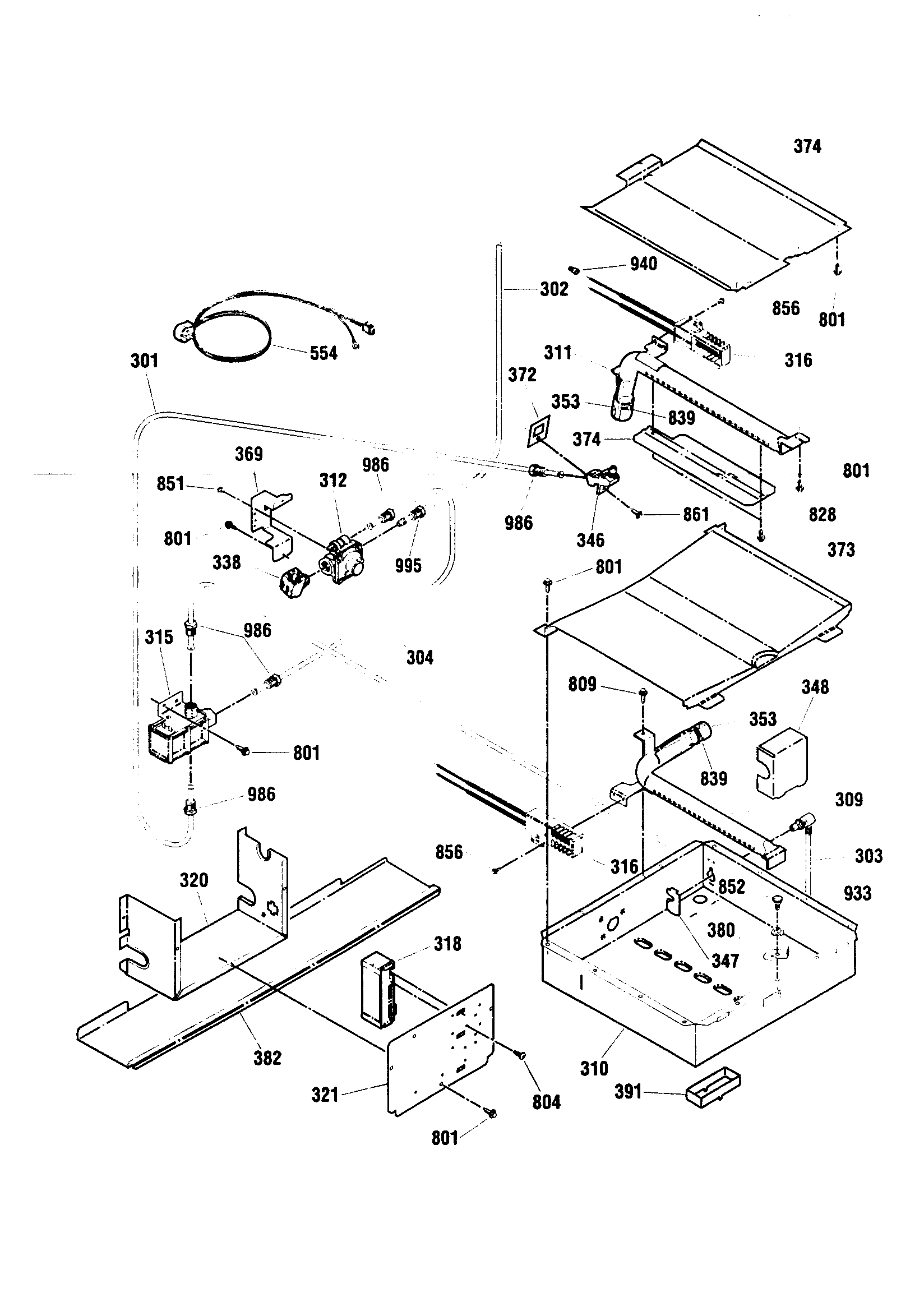 Kenmore 91136665893 oven burner diagram