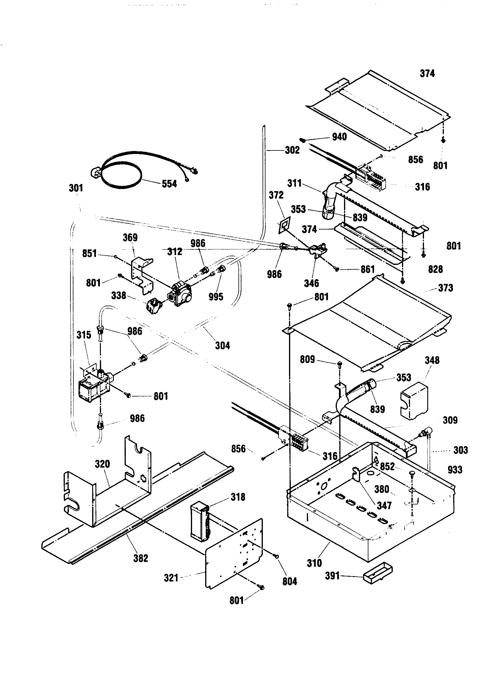 Kenmore 91136765893 oven burner diagram