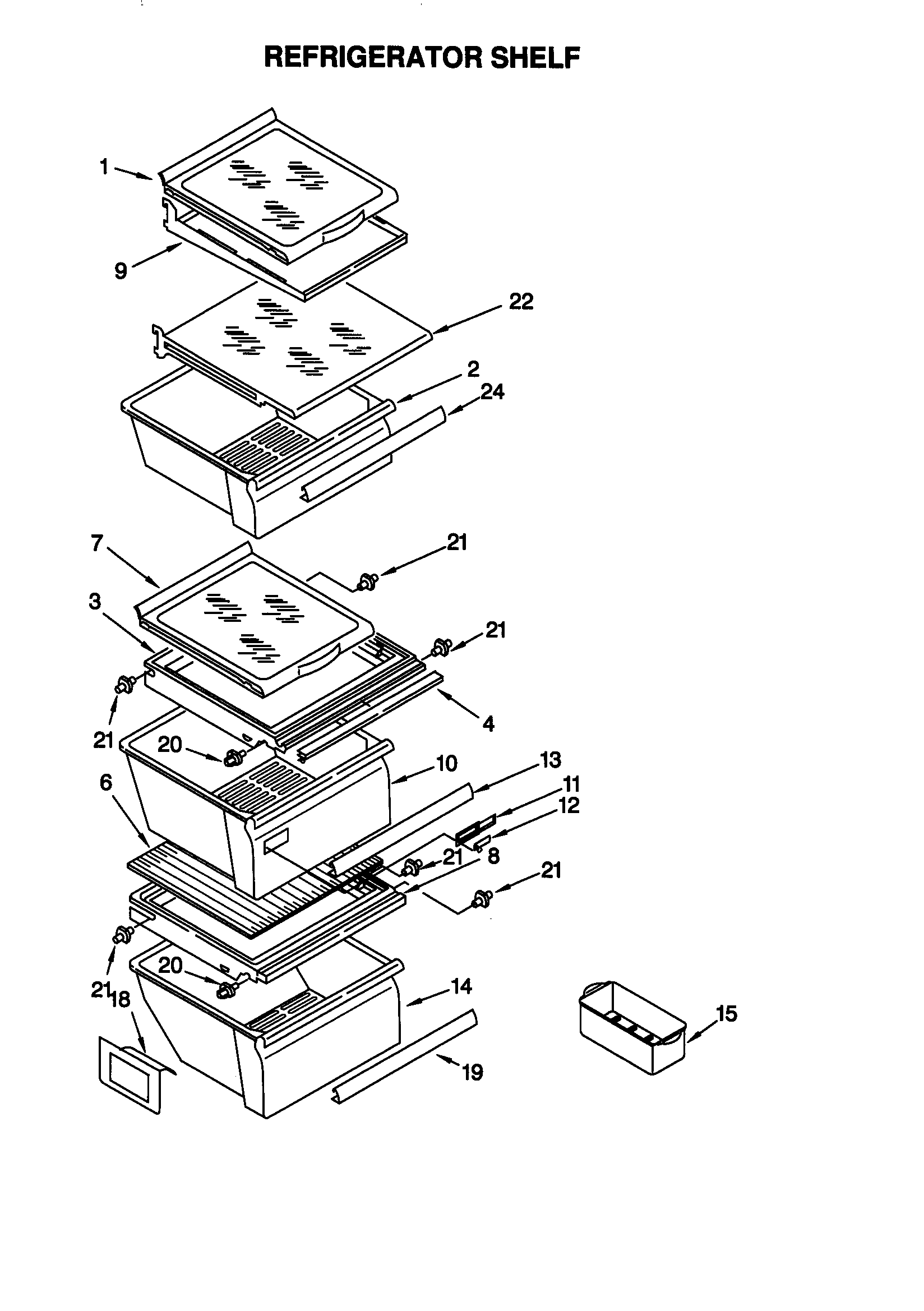 Kenmore 10659562990 refrigerator shelf diagram