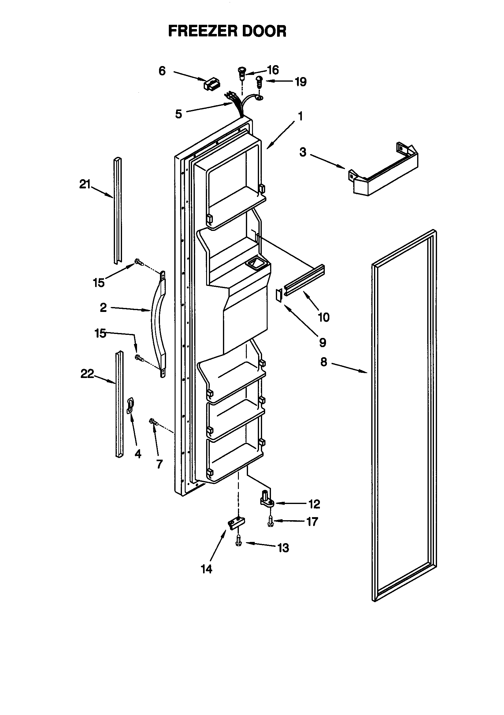 Kenmore 10659562990 freezer door diagram