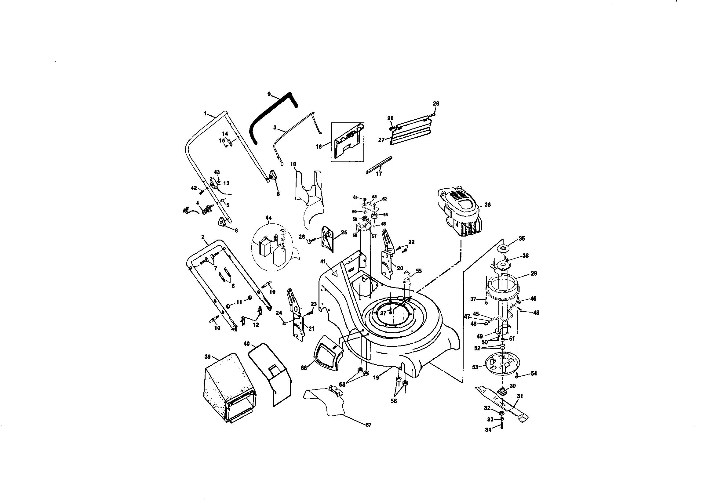 Craftsman 917377970 rotary lawn mower diagram