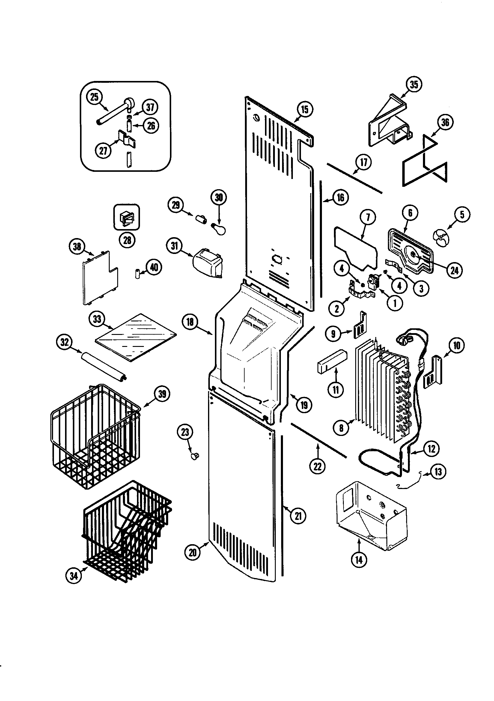 Jenn-Air JCD2289AEF freezer compartment diagram