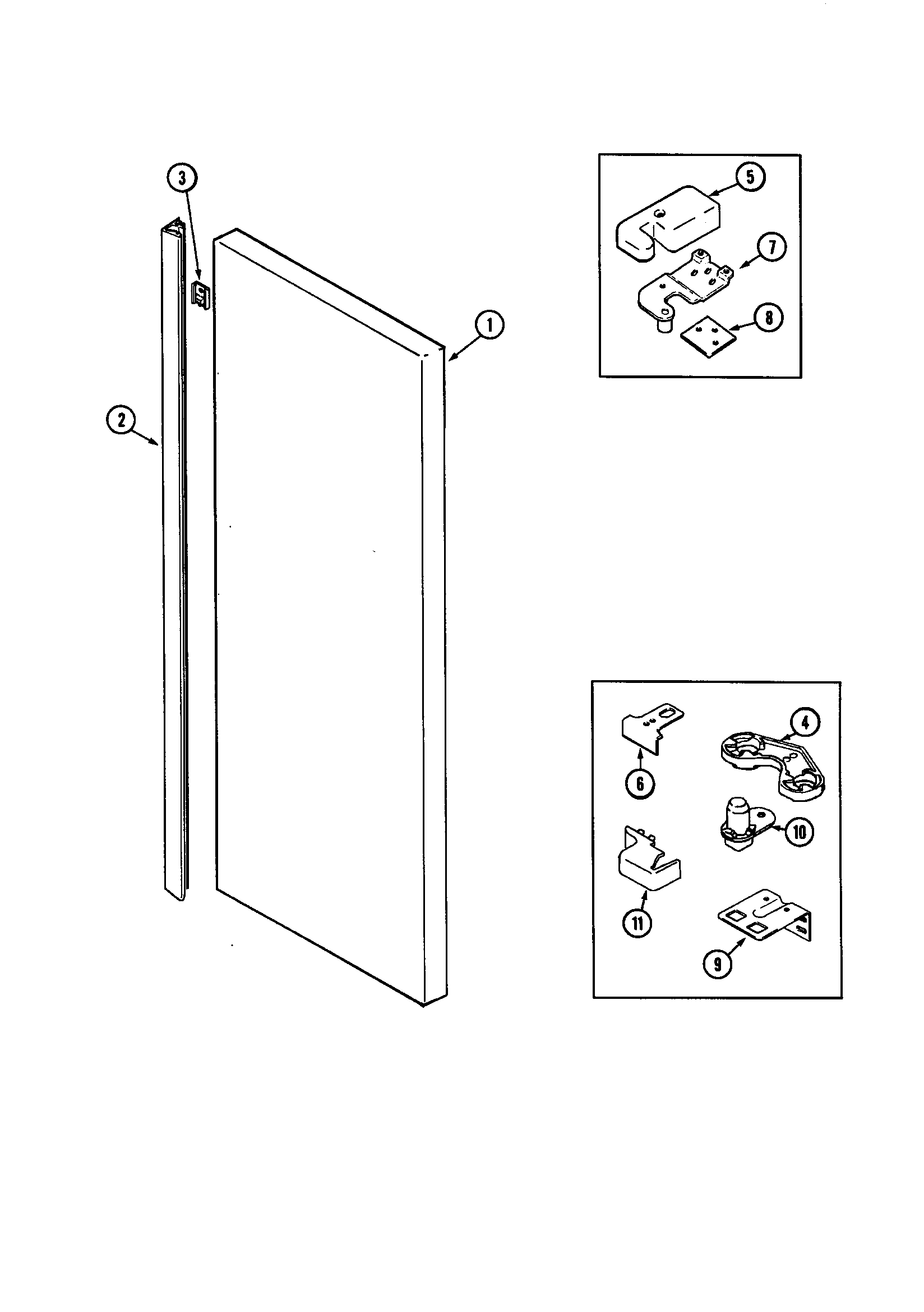 Jenn-Air JCD2289AEF fresh food outer door diagram