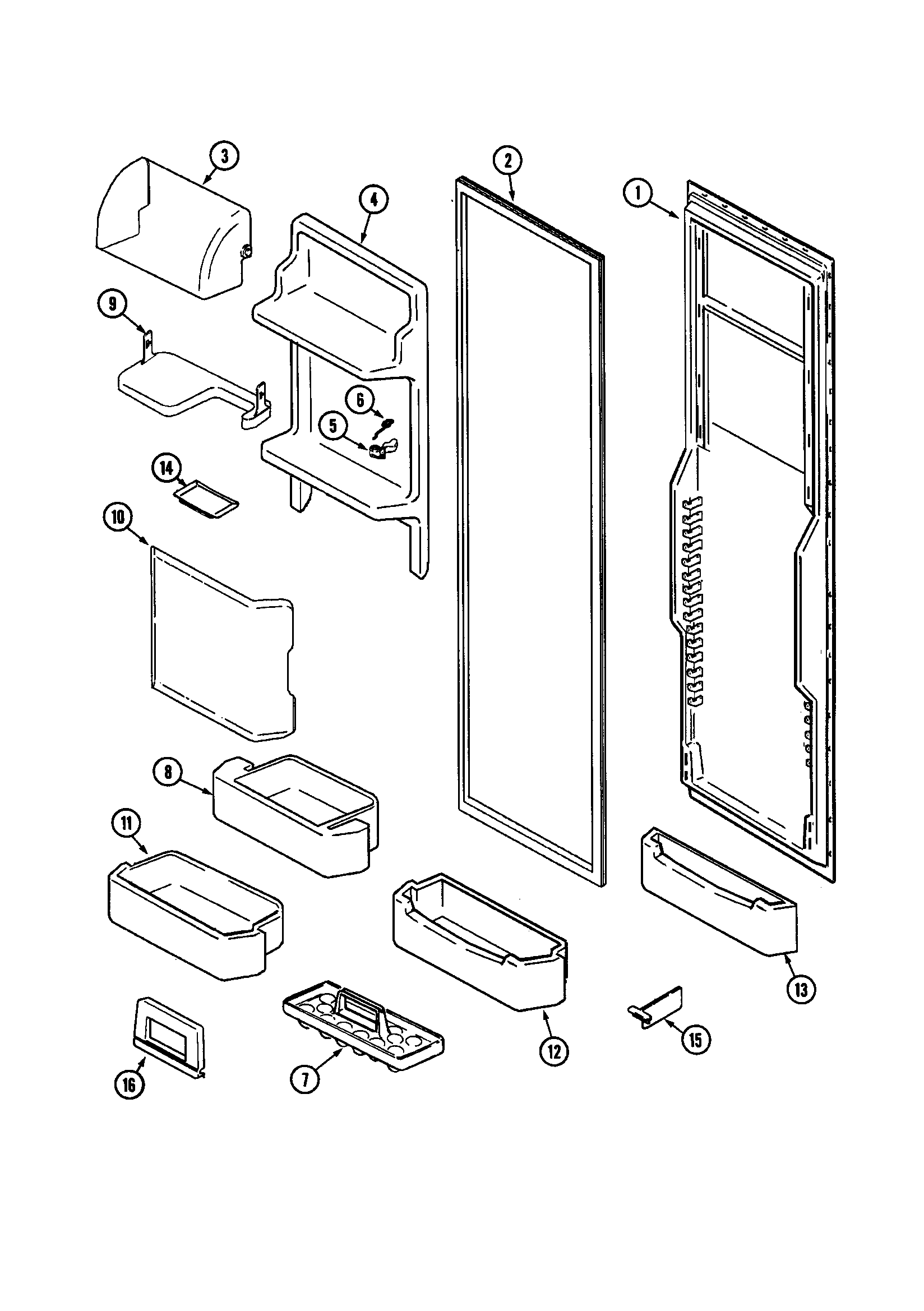 Jenn-Air JCD2289AEF fresh food inner door diagram