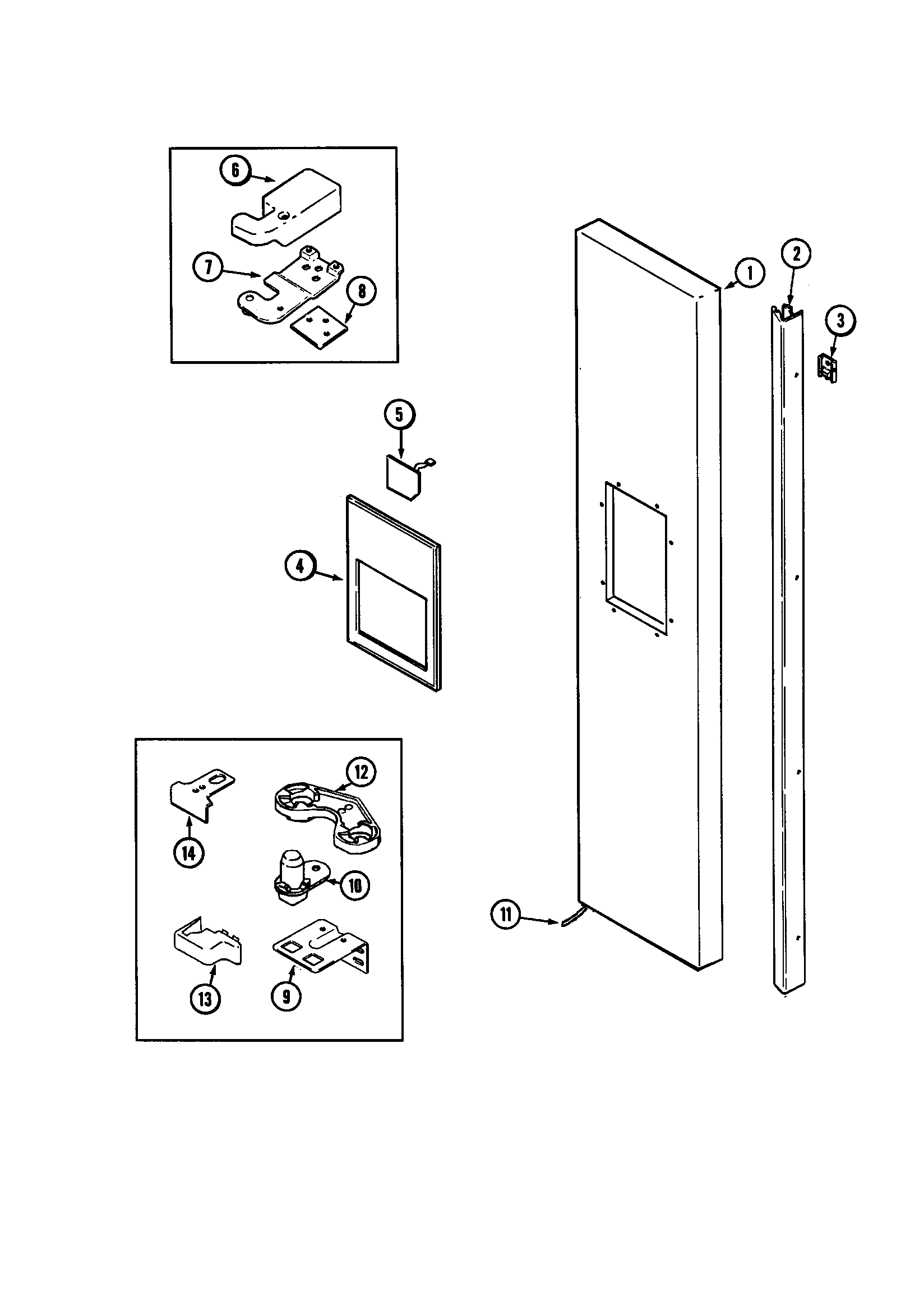 Jenn-Air JCD2289AEF freezer outer door diagram