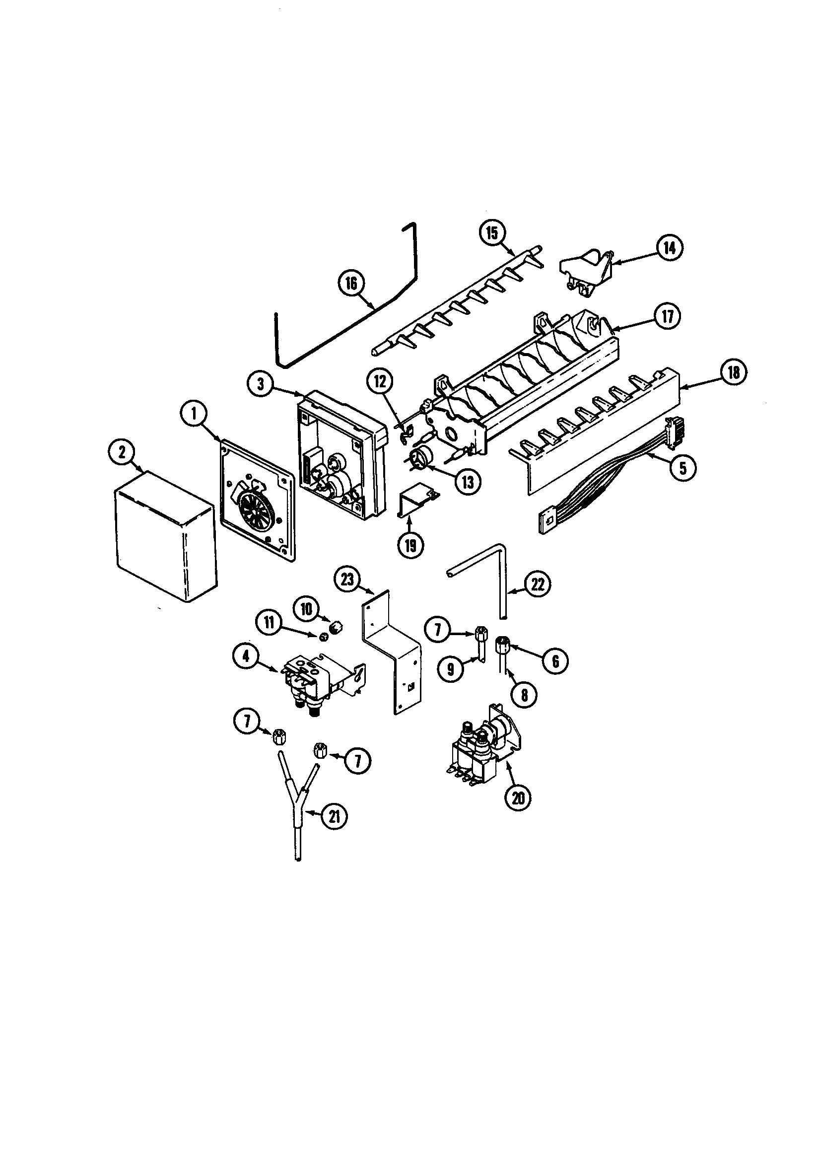 Jenn-Air JCD2289AEF ice maker diagram