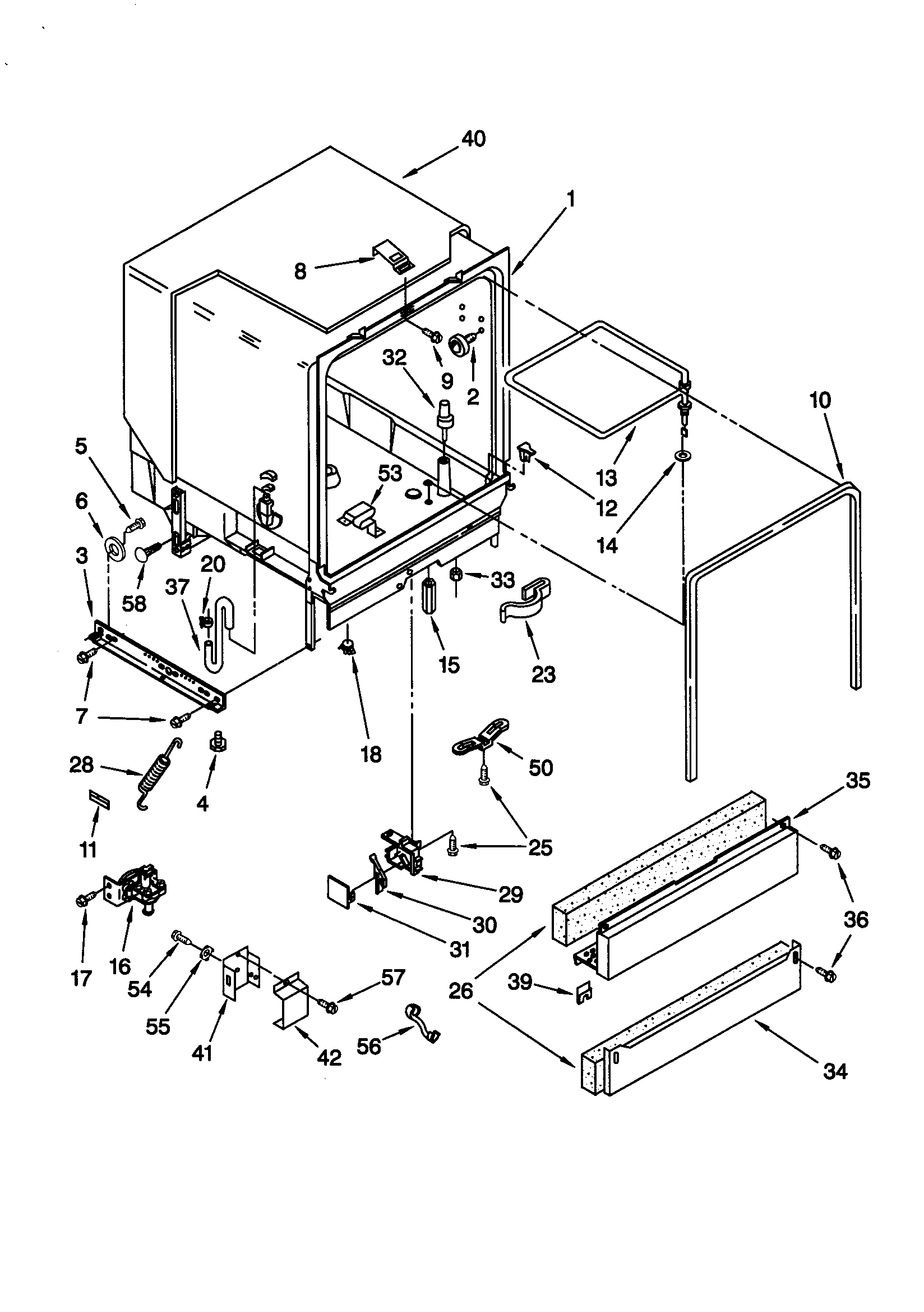 Whirlpool DU925SCGZ2 tub assembly diagram