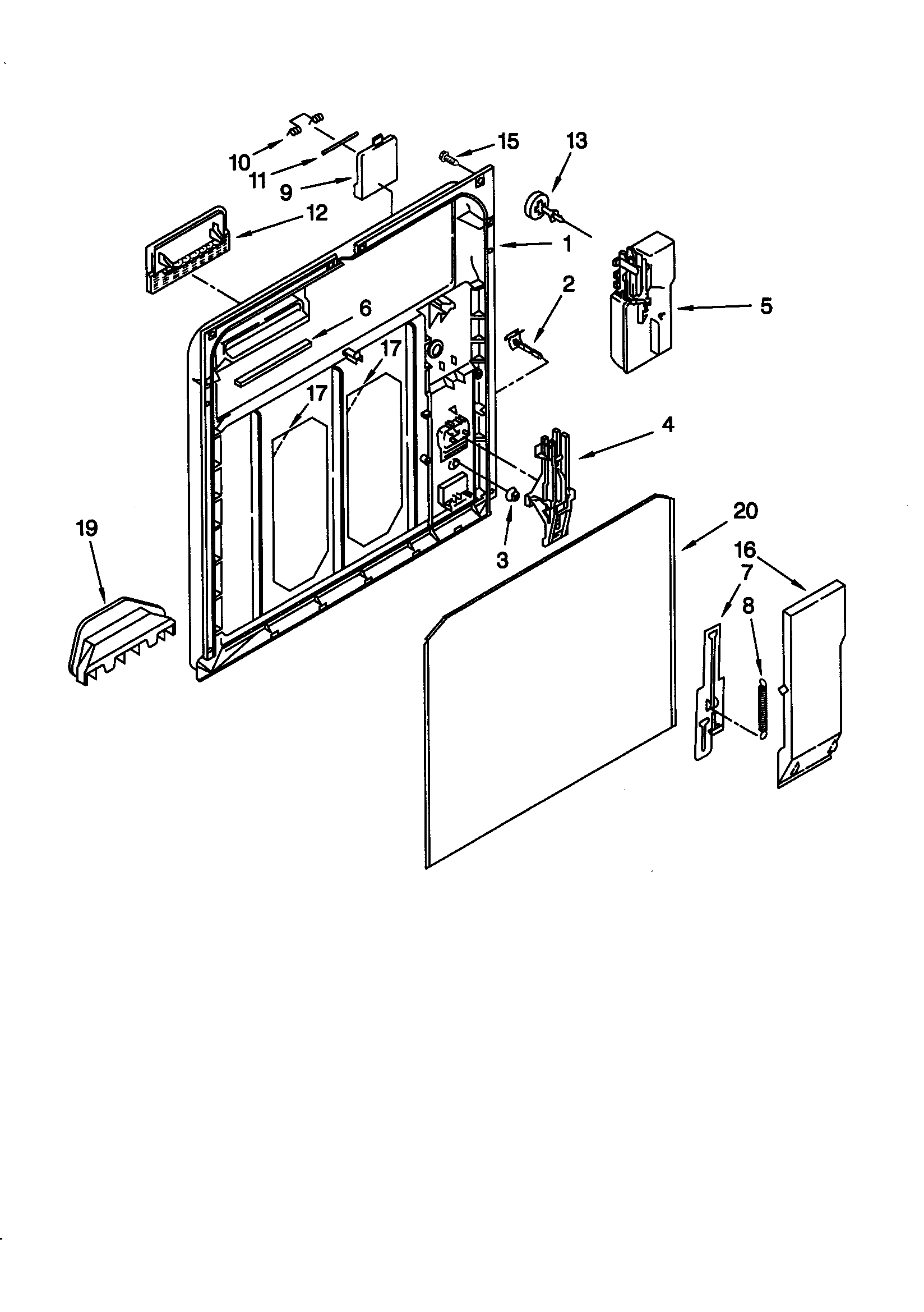 Whirlpool GU980SCGS2 inner door diagram