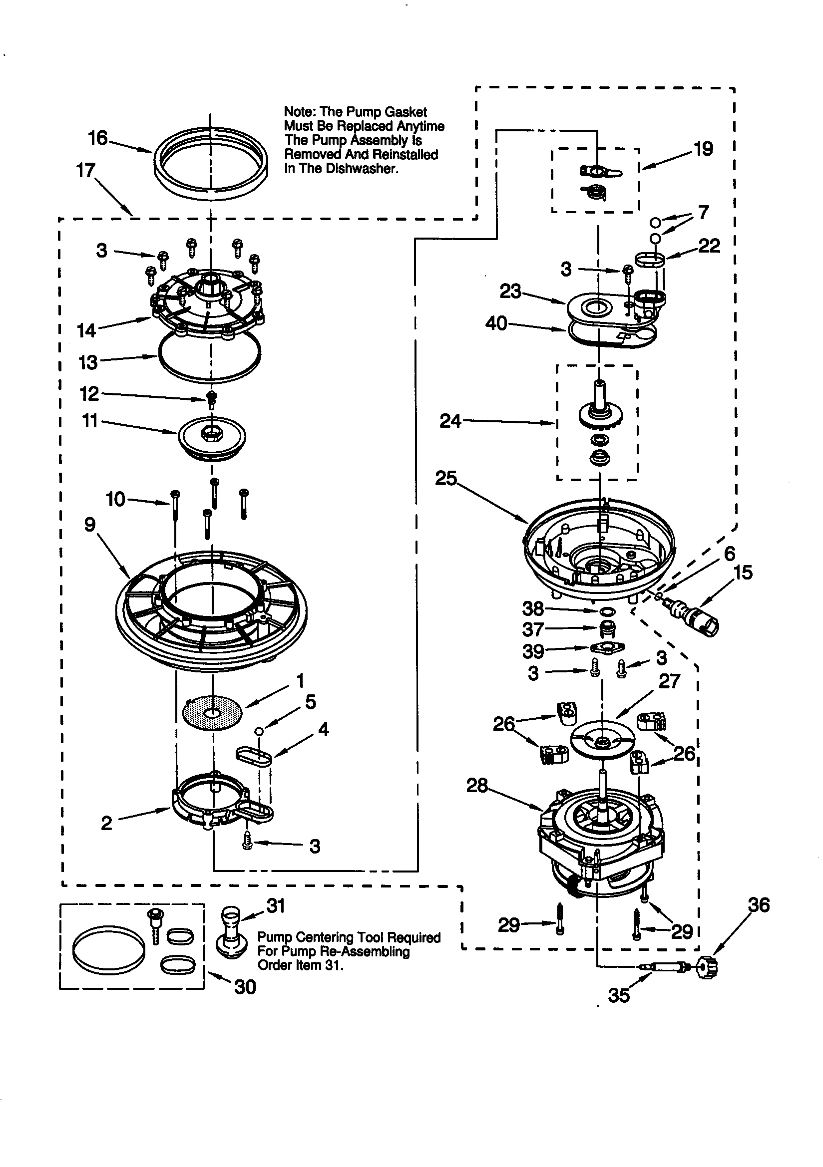 Whirlpool DP920PFGY2 pump and motor diagram