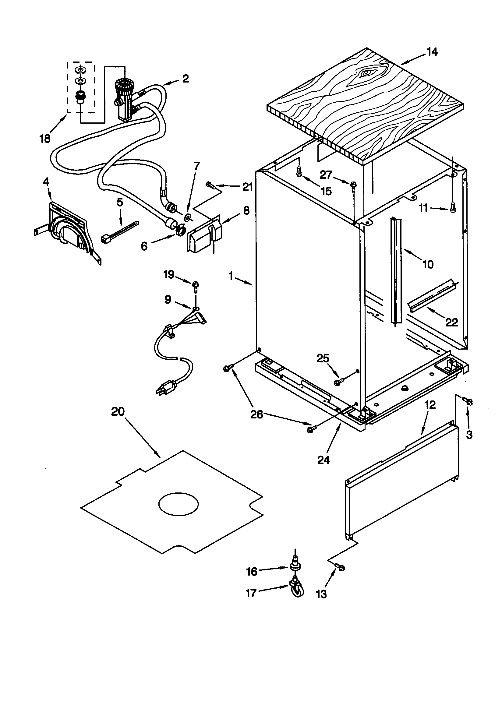 Whirlpool DP920PFGY2 cabinet diagram