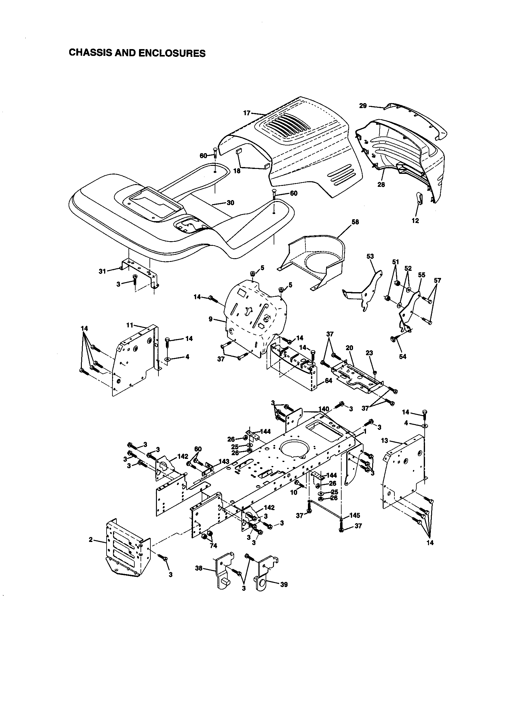 Craftsman 917270823 chassis and enclosures diagram