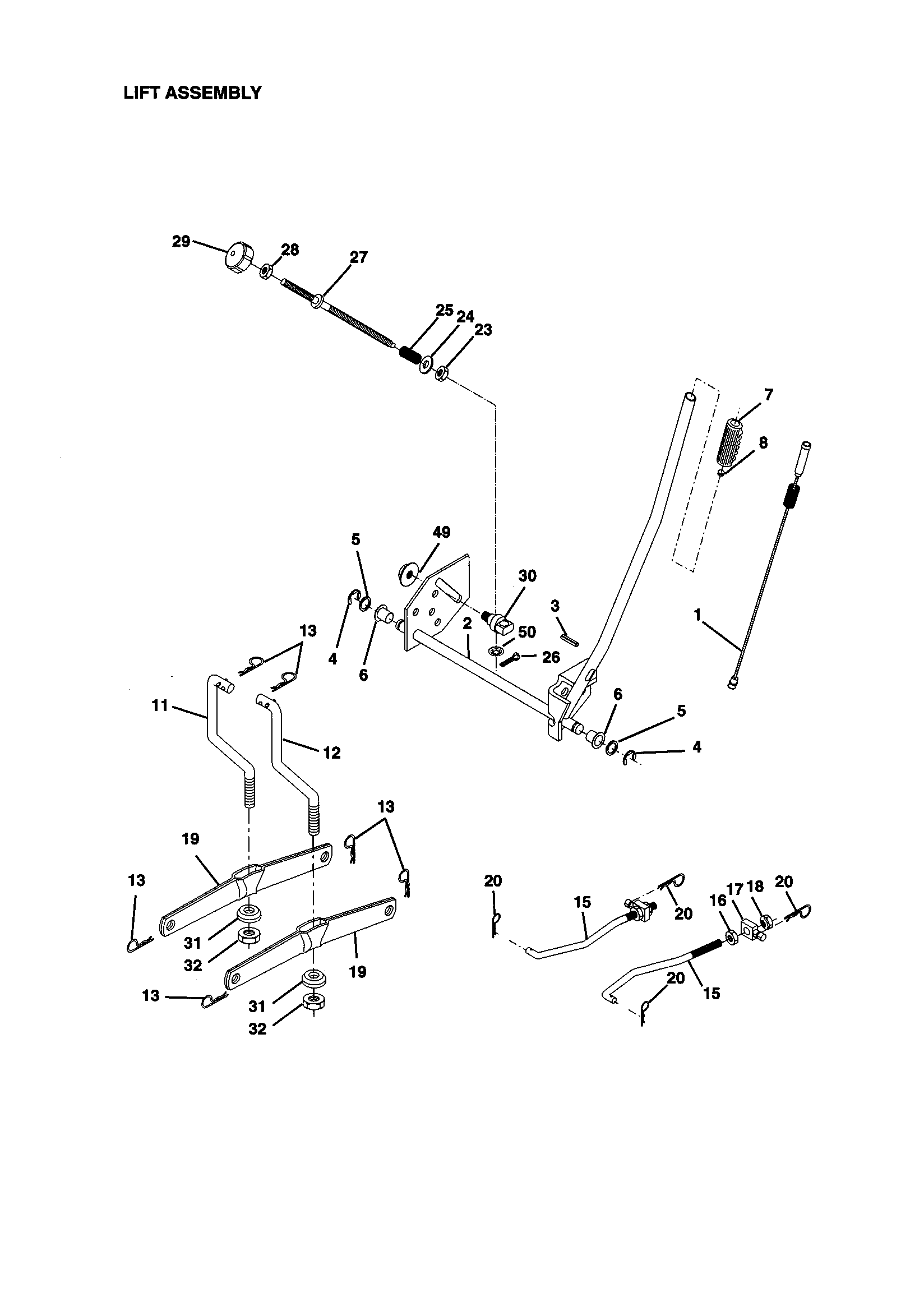 Craftsman 917270823 lift assembly diagram