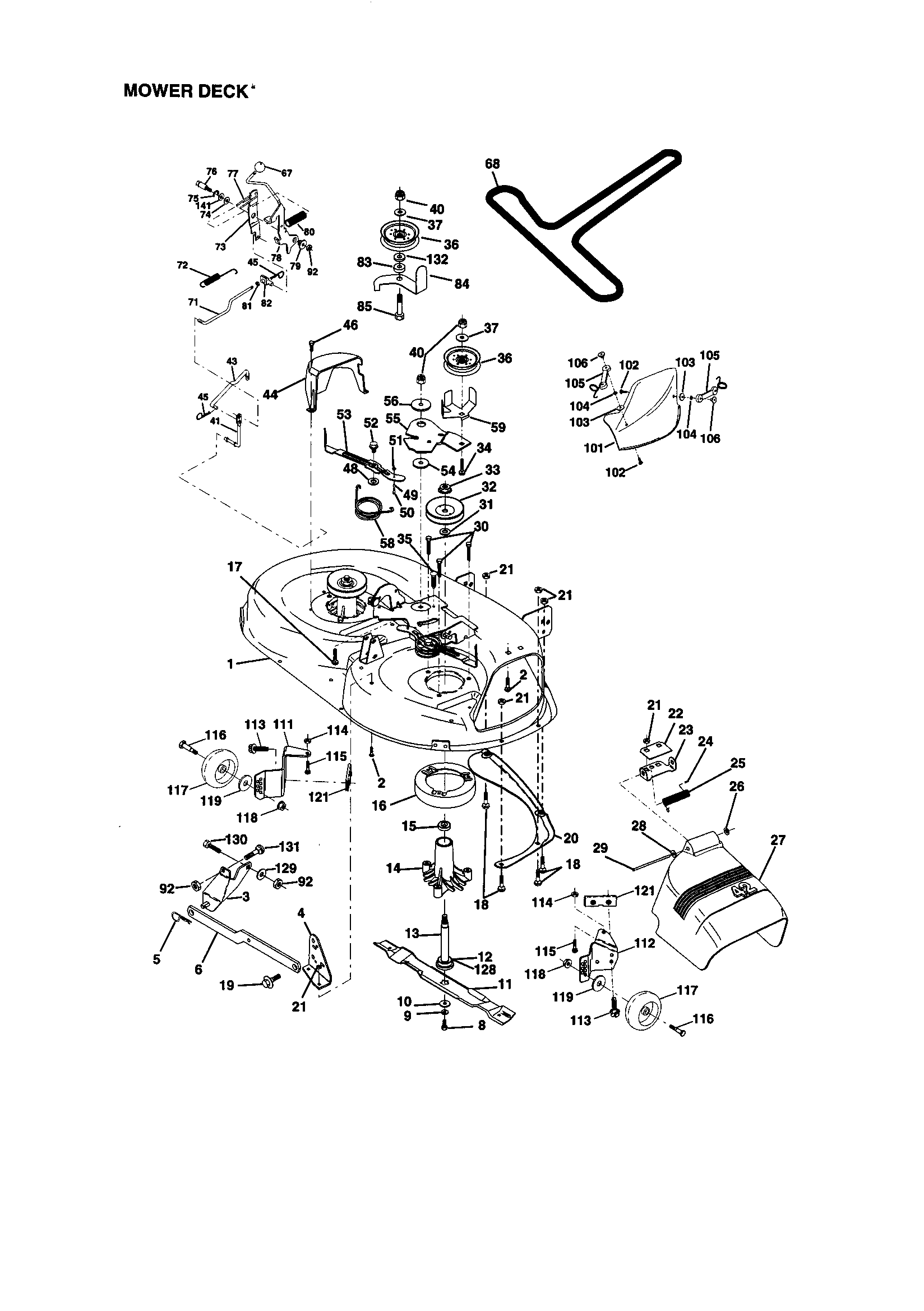 Craftsman 917270823 mower deck diagram