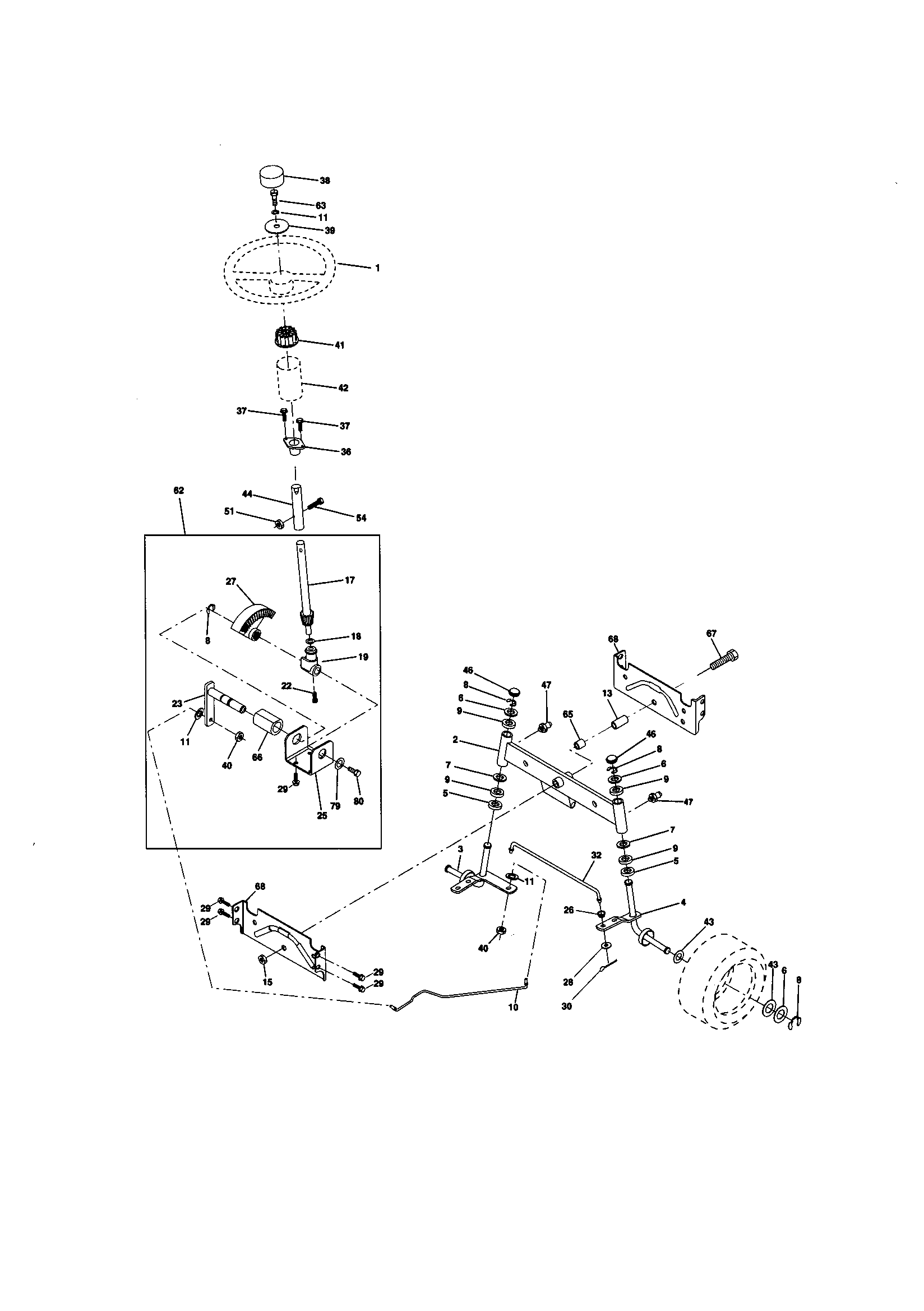 Craftsman 917270774 steering assembly diagram