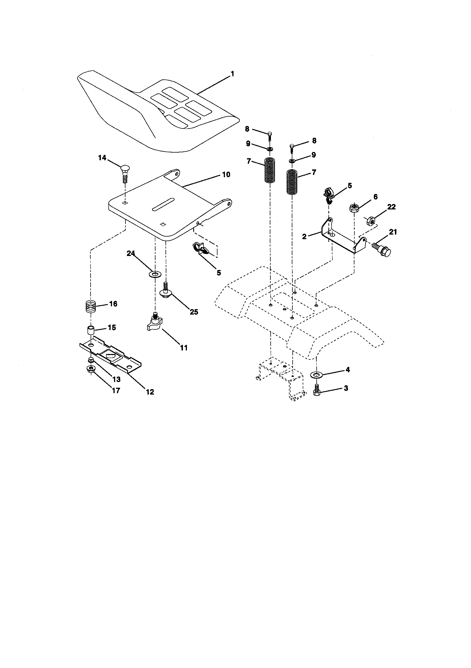 Craftsman 917270774 seat assembly diagram