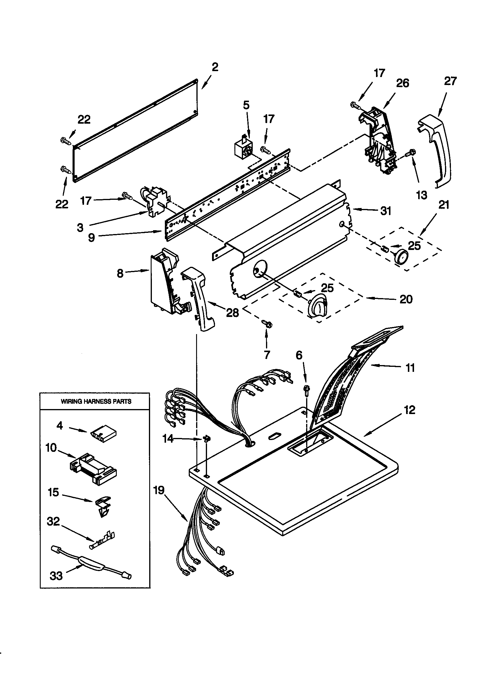 Kenmore 11060202990 top and console diagram