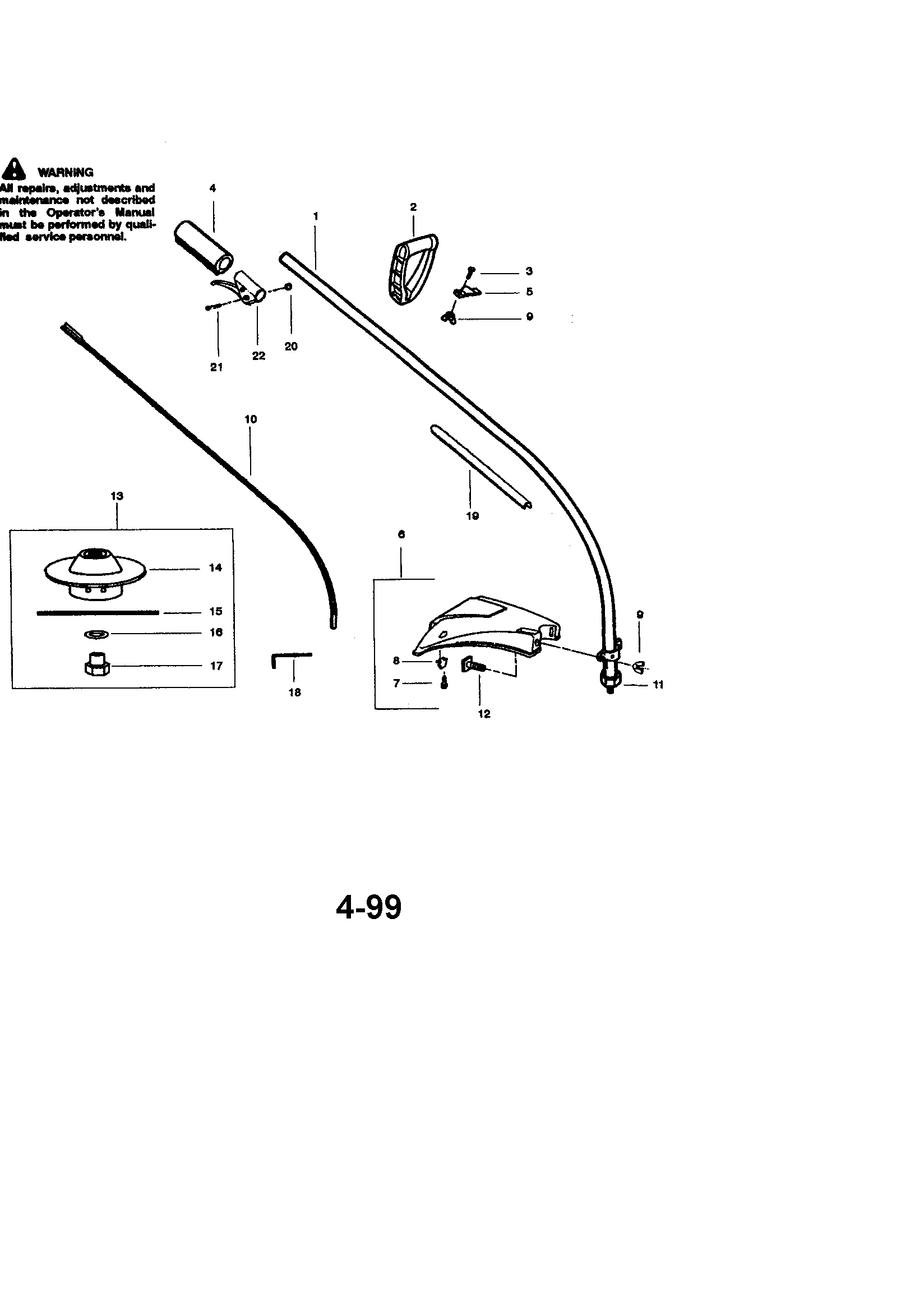 Craftsman 358796090 cutting head and shaft diagram