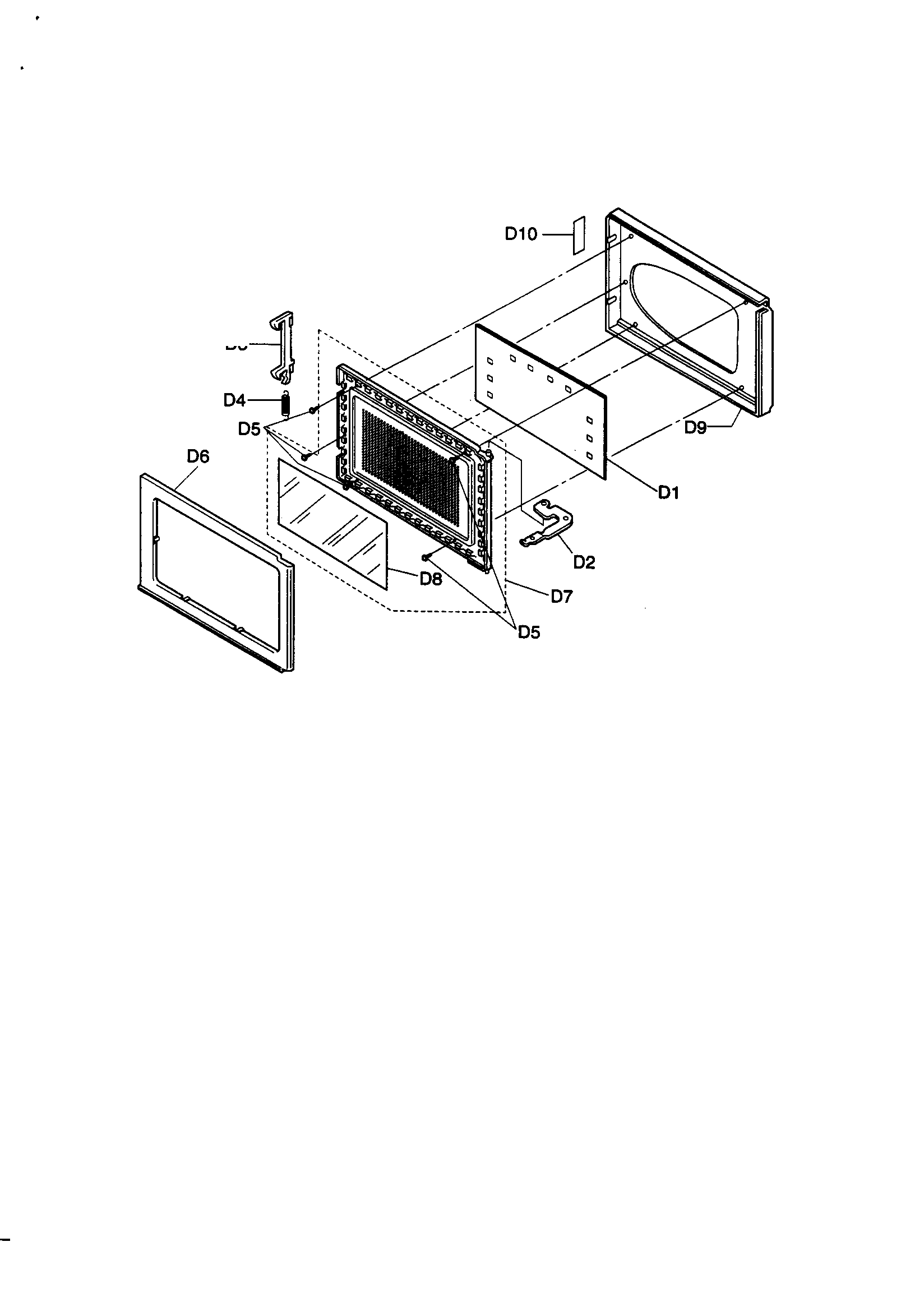 Panasonic NN-L639WA door assembly diagram