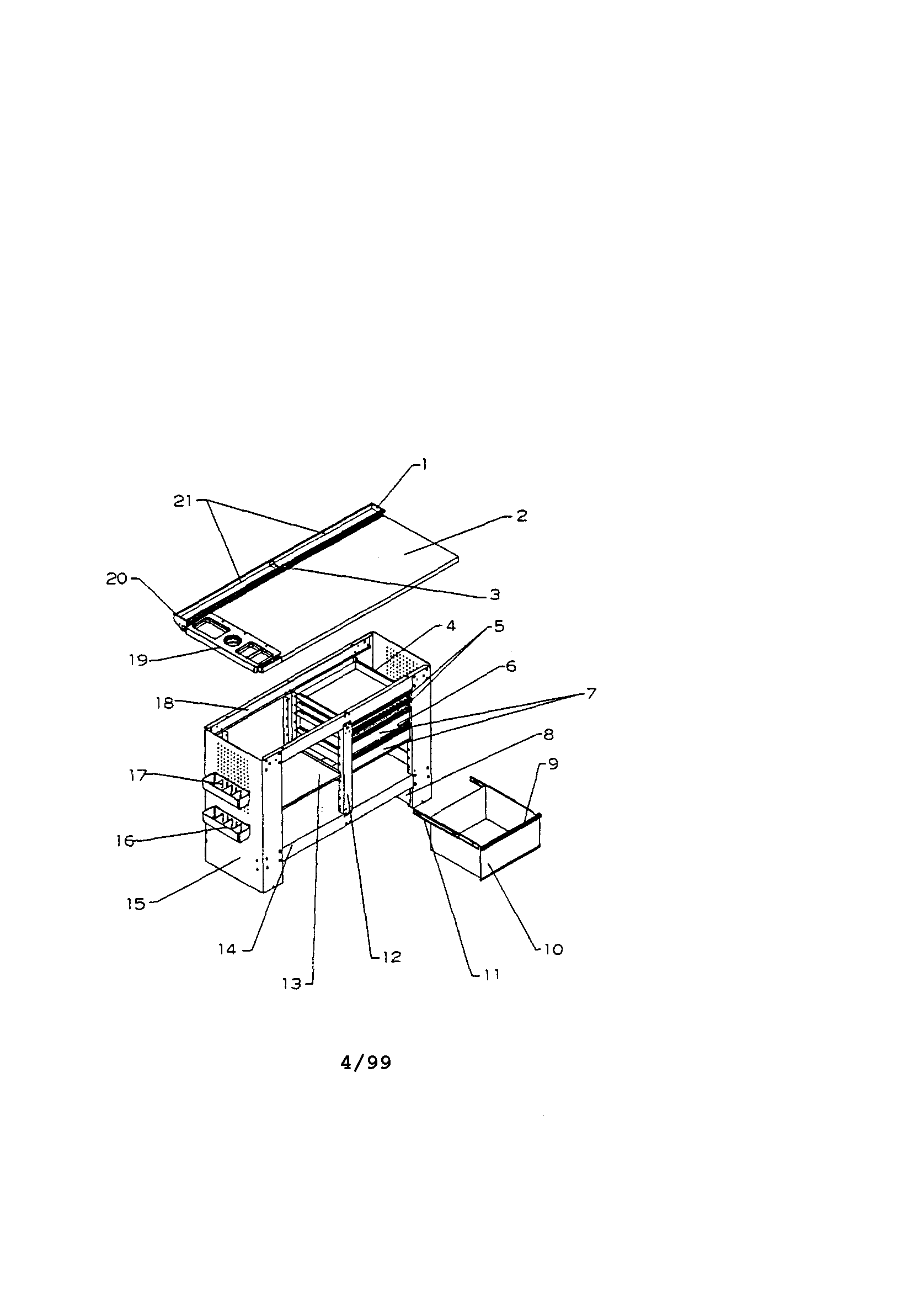 Craftsman 706659280 5 drawer workbench diagram