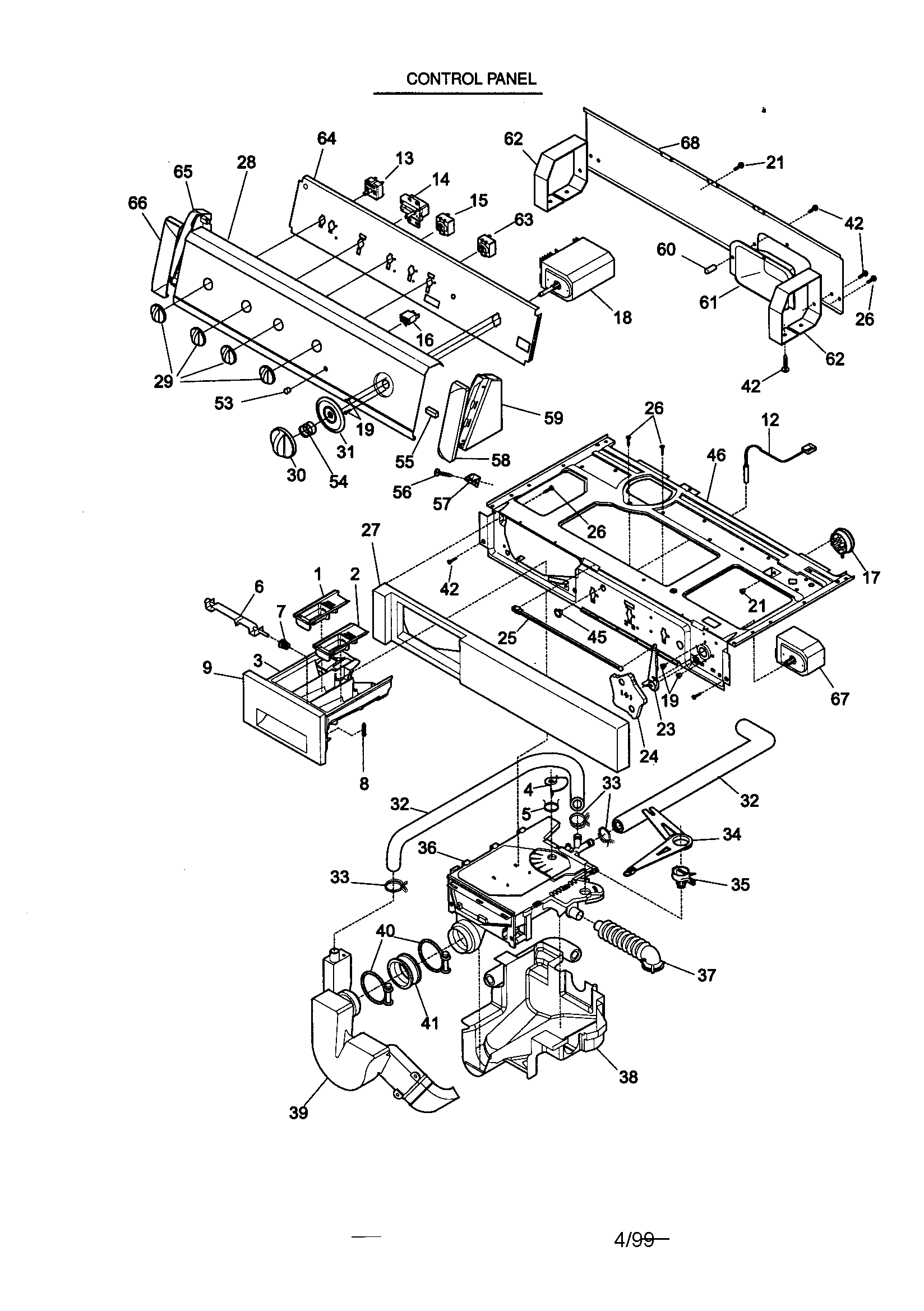 Kenmore 41739022890 control panel diagram