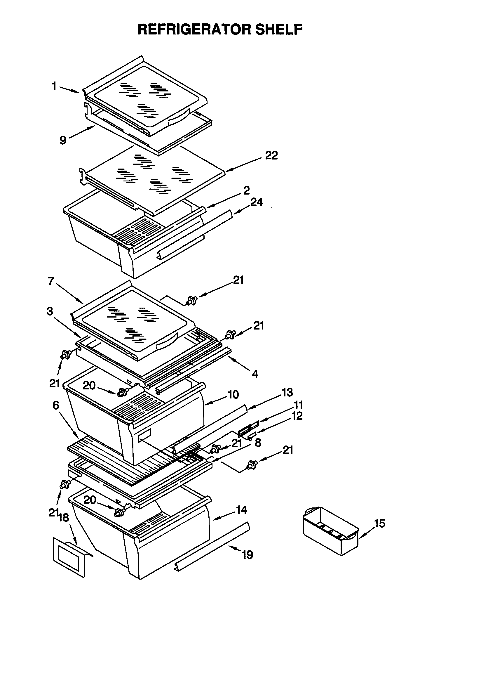Kenmore 10659589990 refrigerator shelf diagram