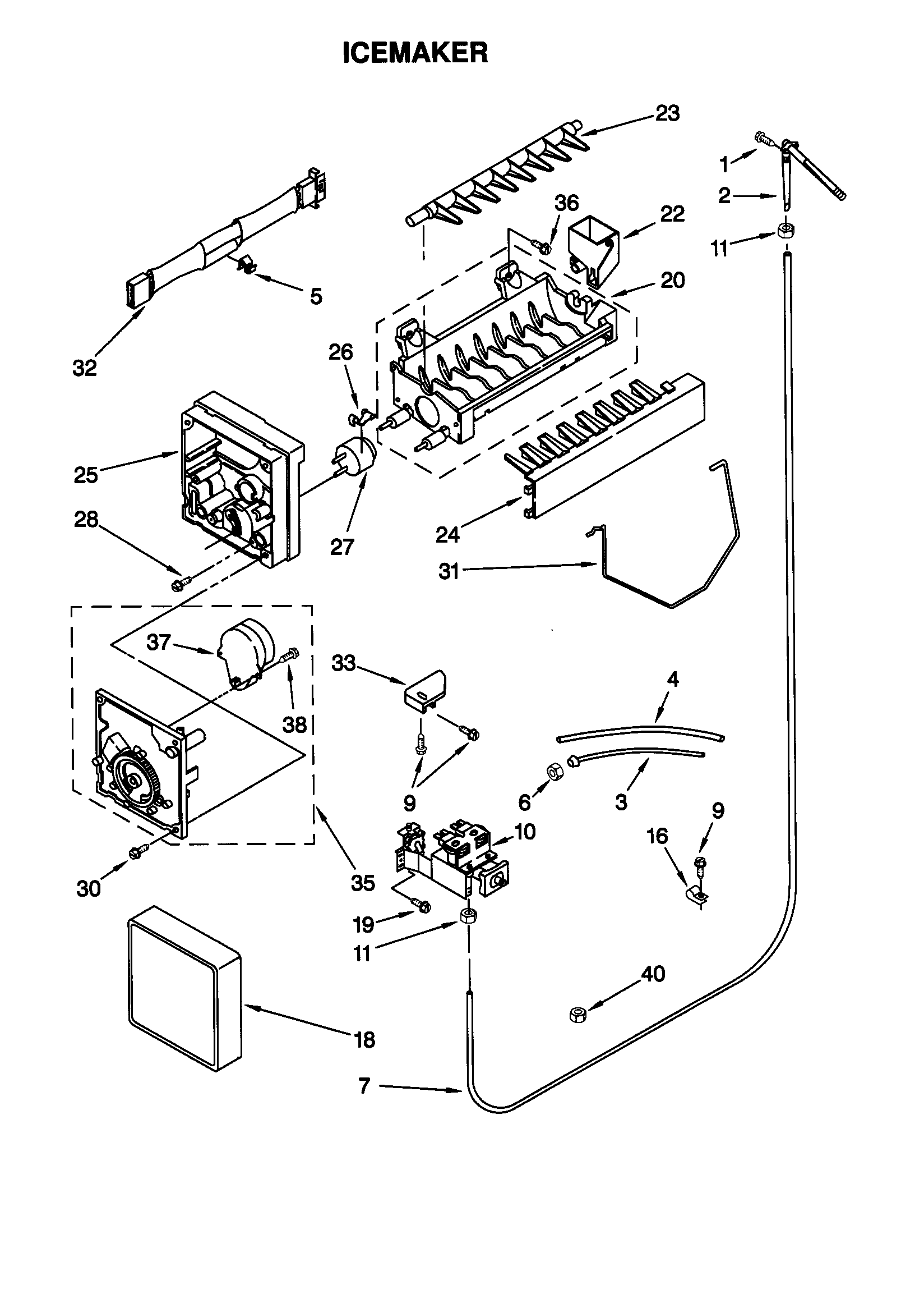 Kenmore 10659589990 icemaker diagram