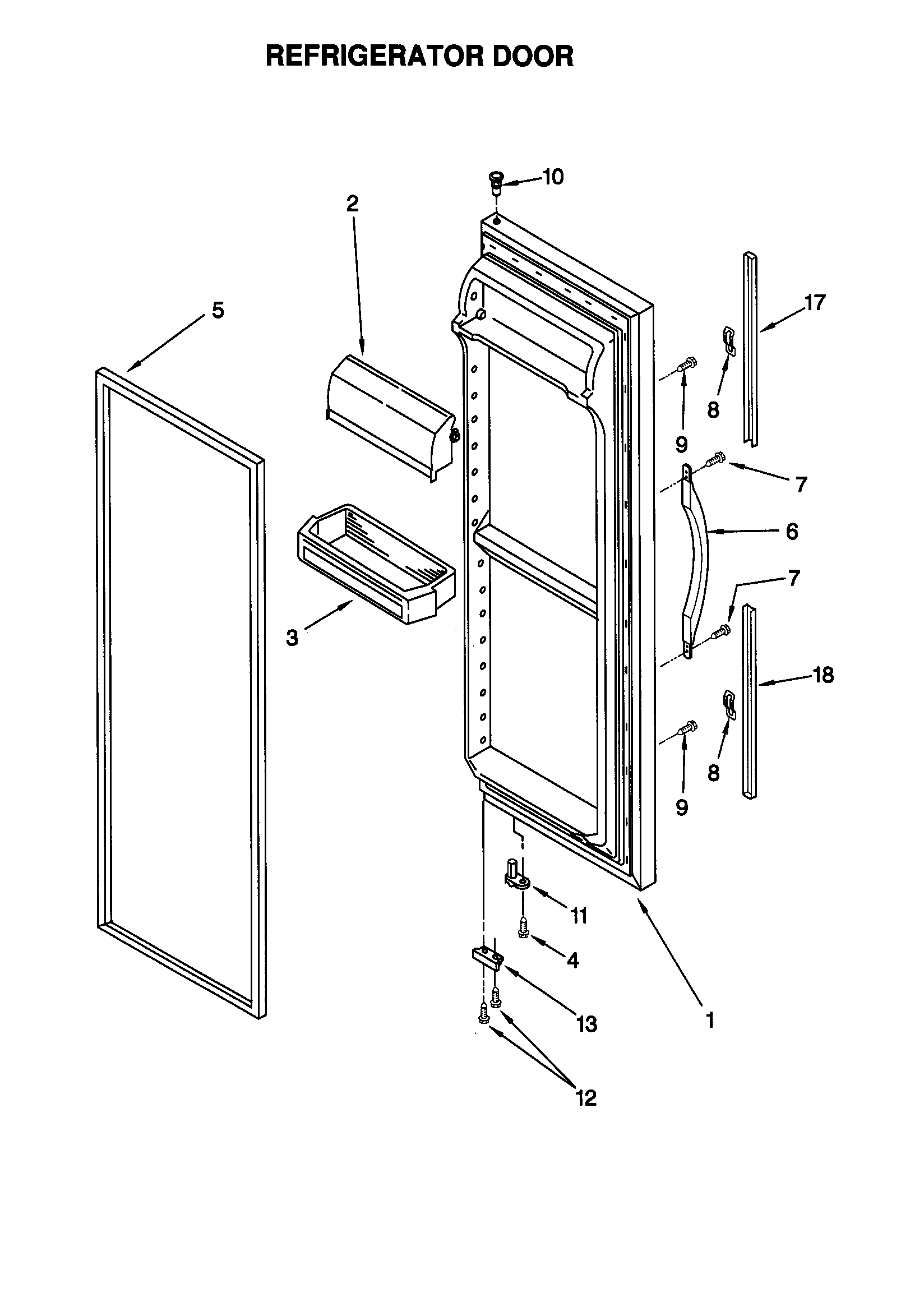 Kenmore 10659789990 refrigerator door diagram