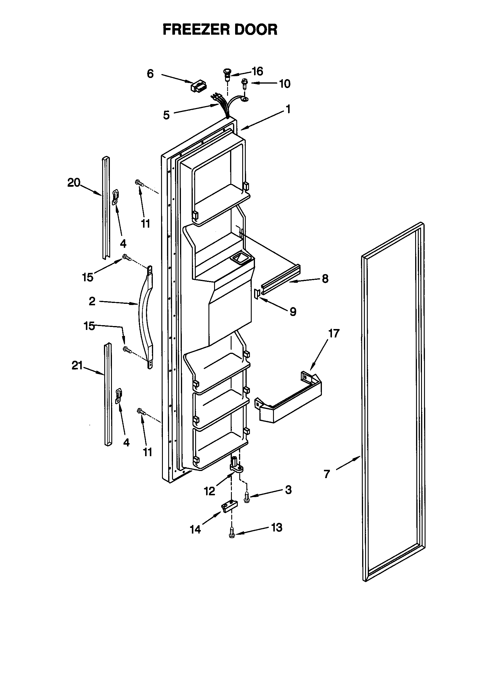 Kenmore 10659789990 freezer door diagram