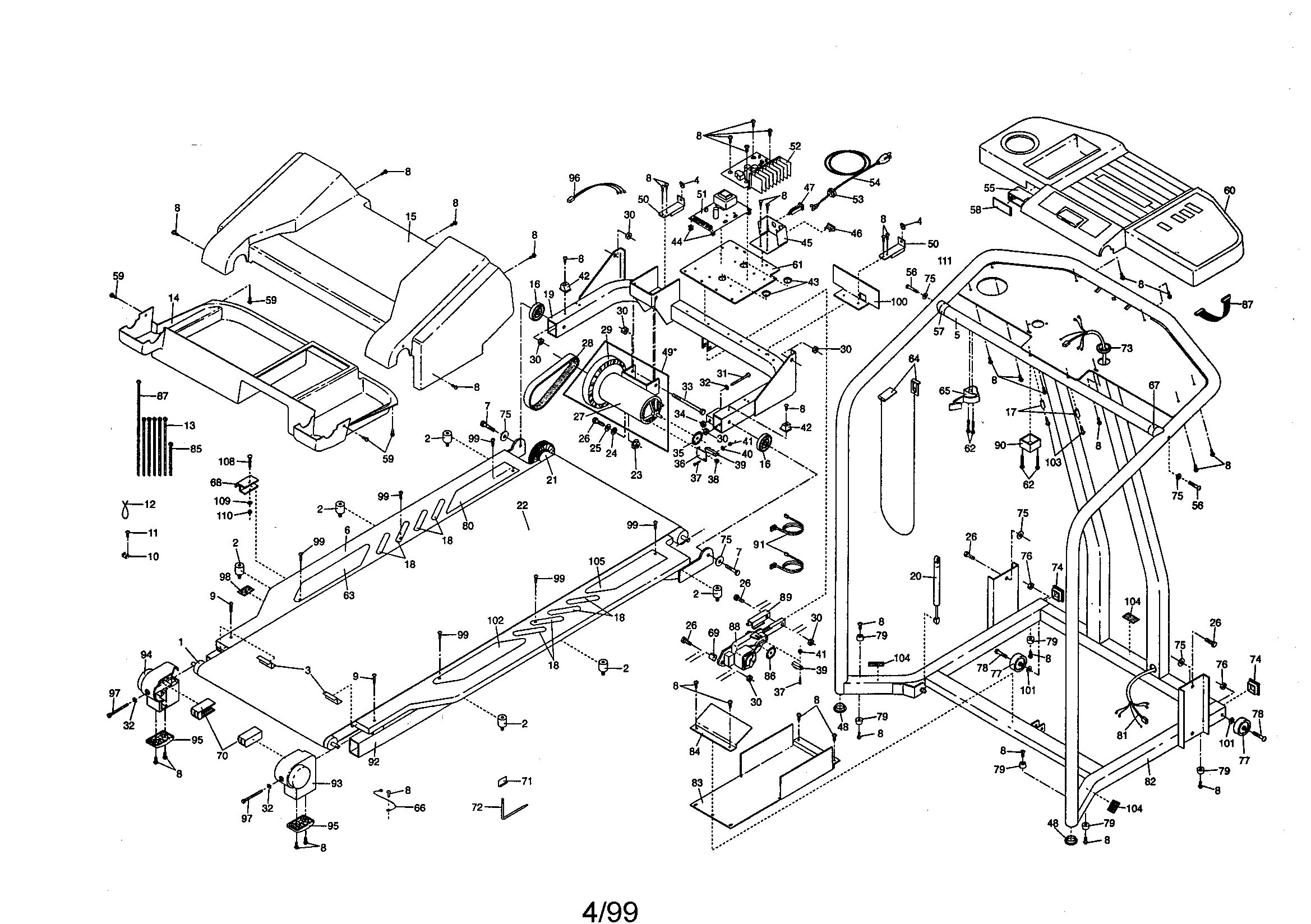 HealthRider HRTL10982 unit parts diagram