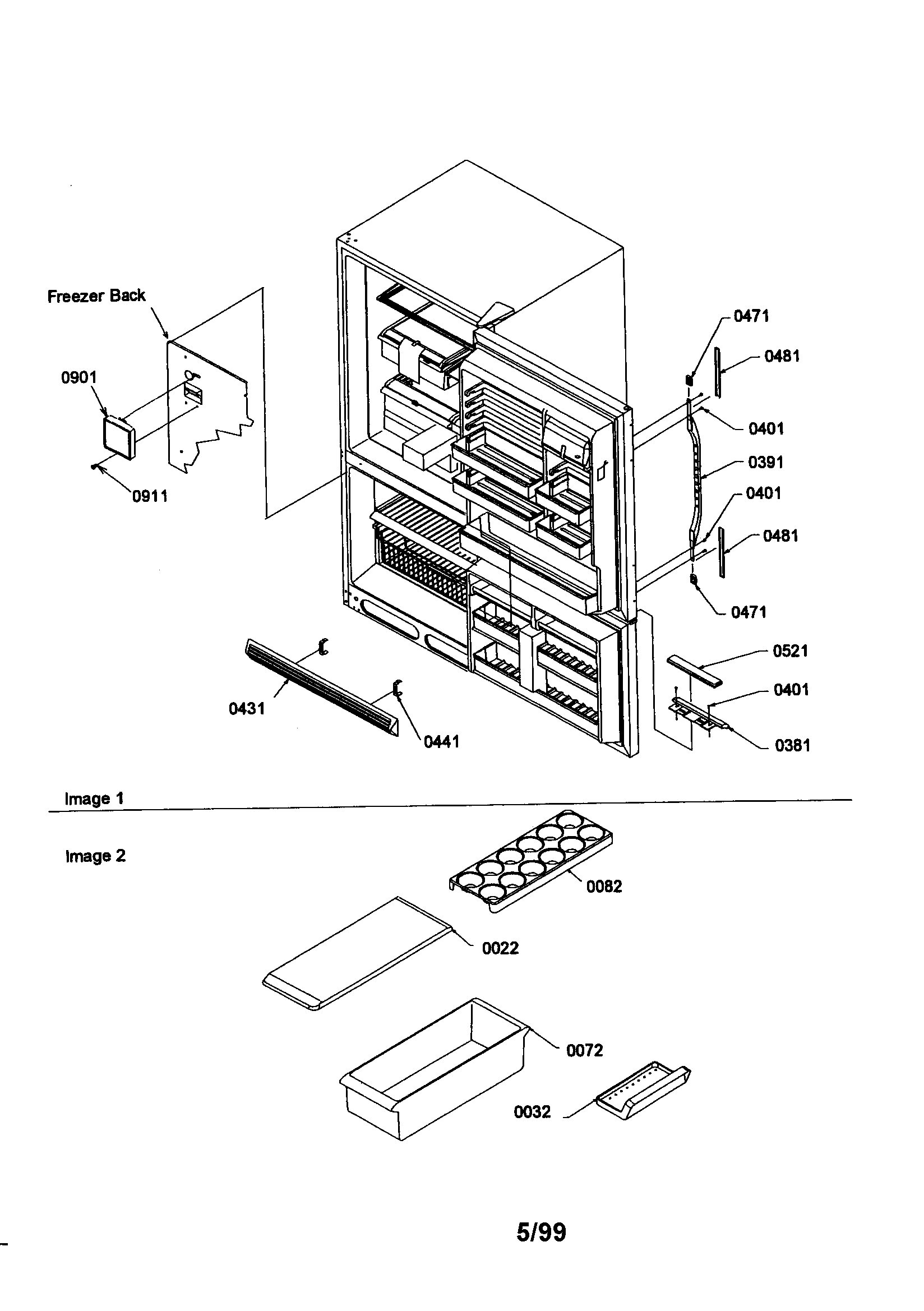 Kenmore 59668142890 door handle and accessories diagram