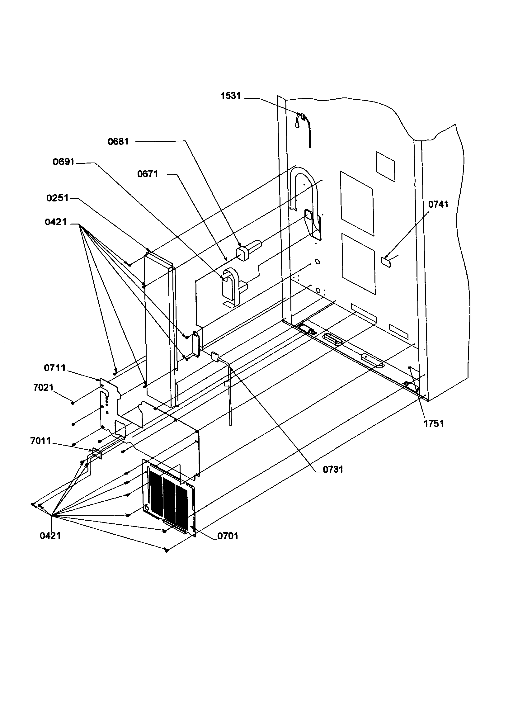 Kenmore 59668142890 cabinet back diagram