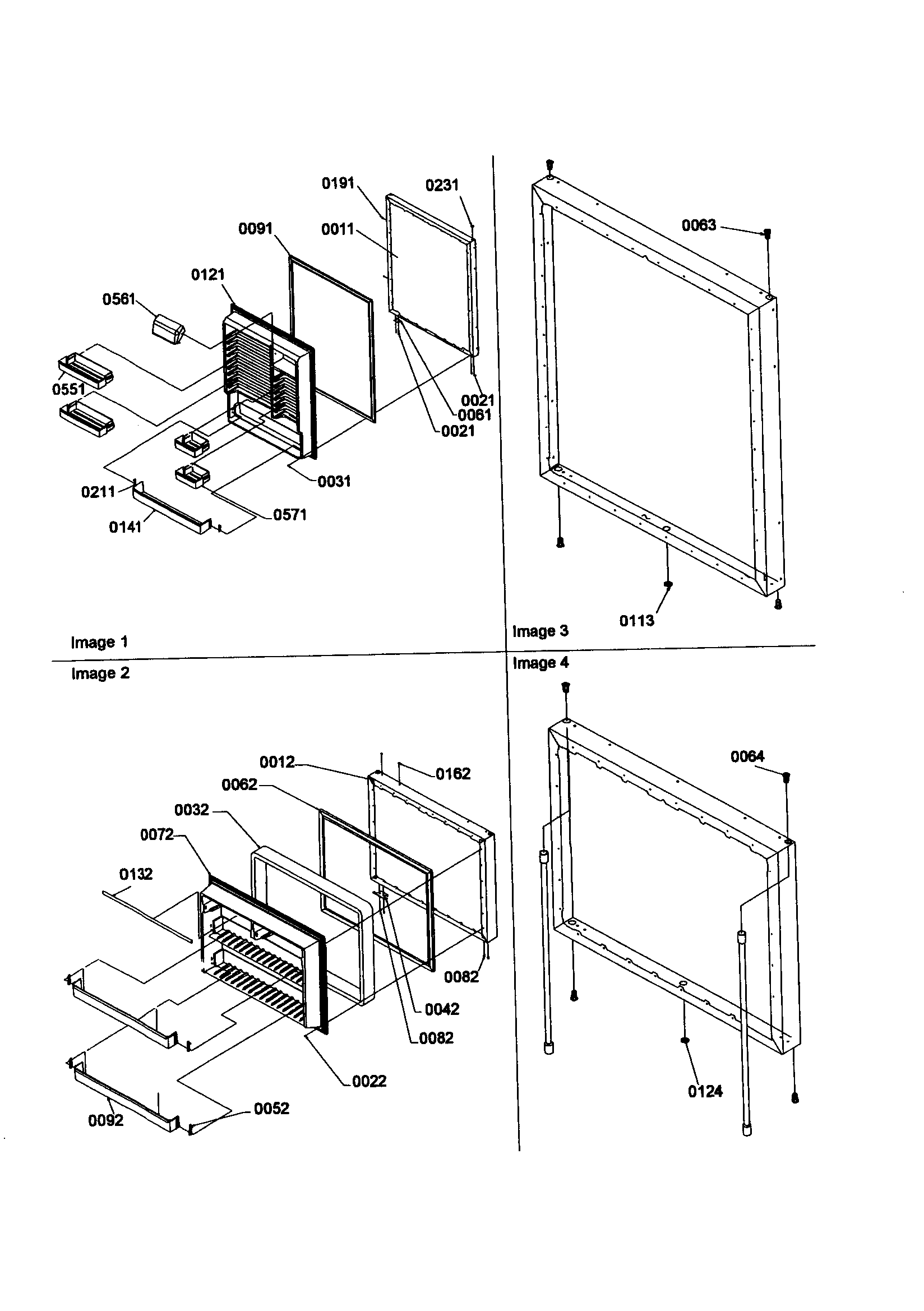 Kenmore 59668142890 door assemblies diagram