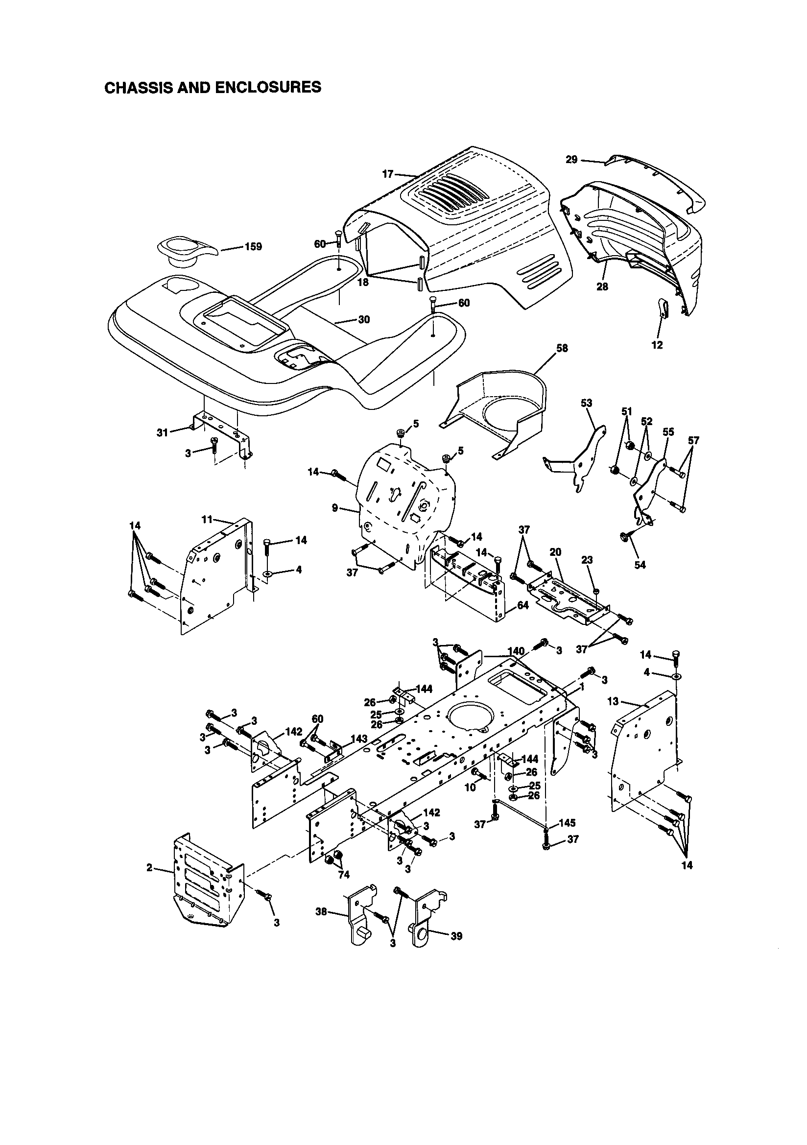 Craftsman 917270841 chassis and enclosures diagram