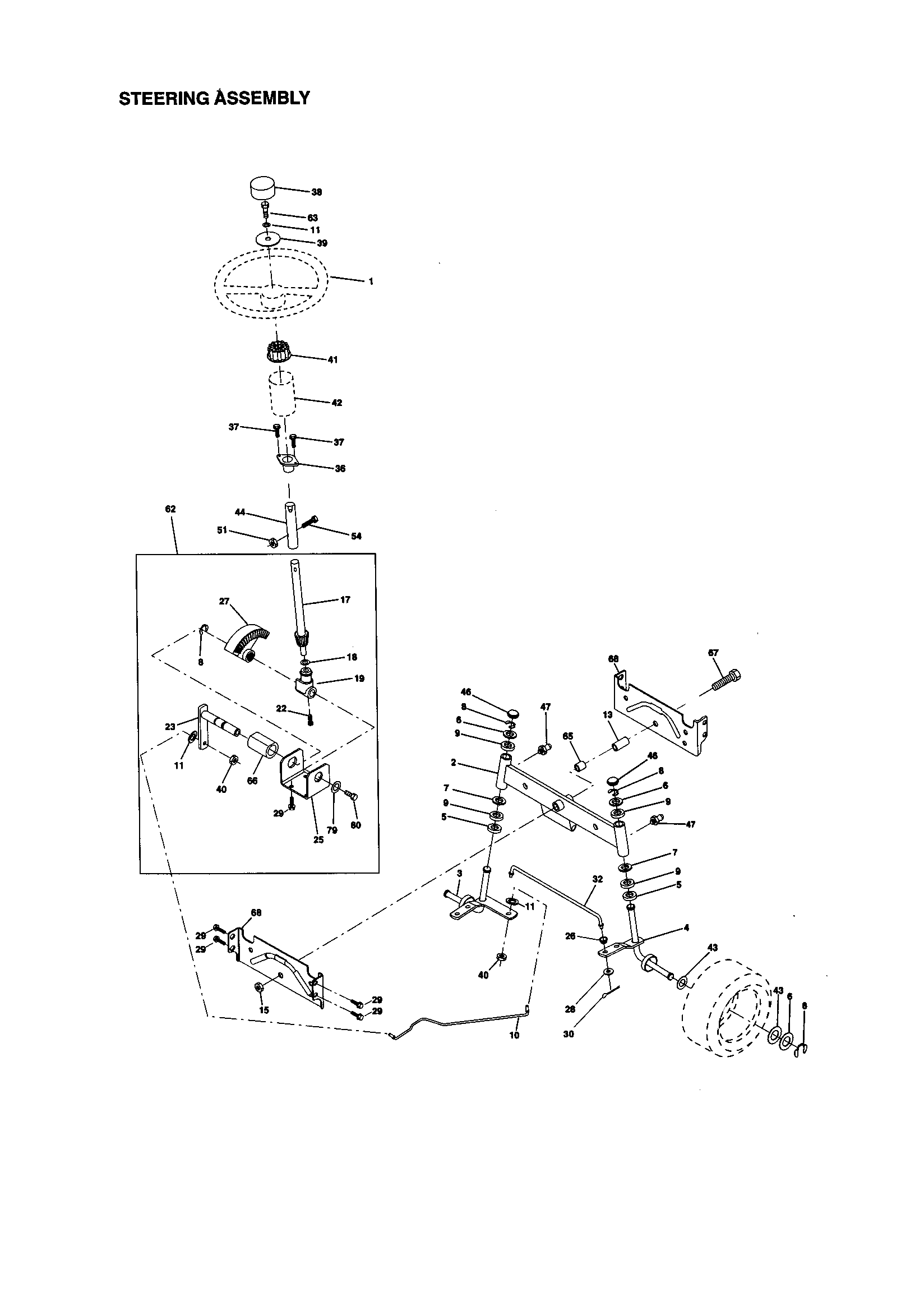 Craftsman 917270841 steering assembly diagram