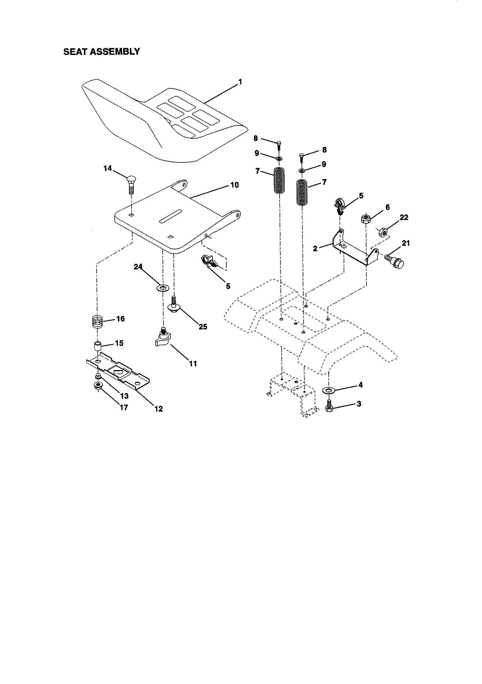 Craftsman 917270841 seat assembly diagram