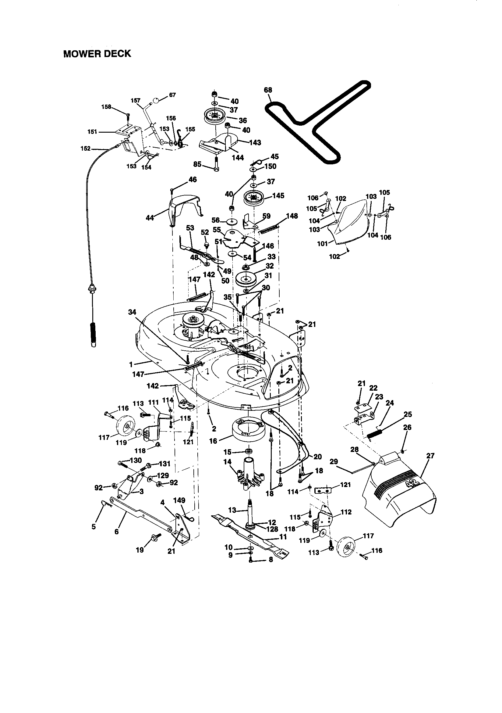 Craftsman 917270841 mower deck diagram