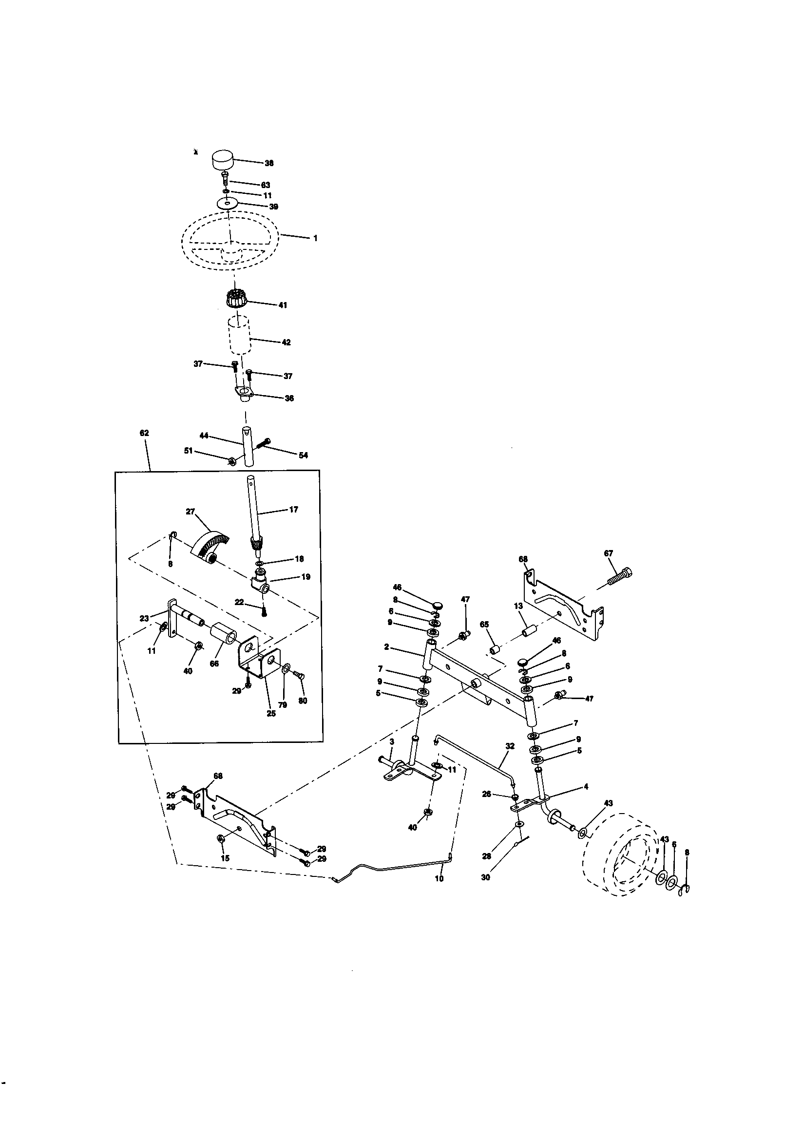 Craftsman 917270831 steering assembly diagram
