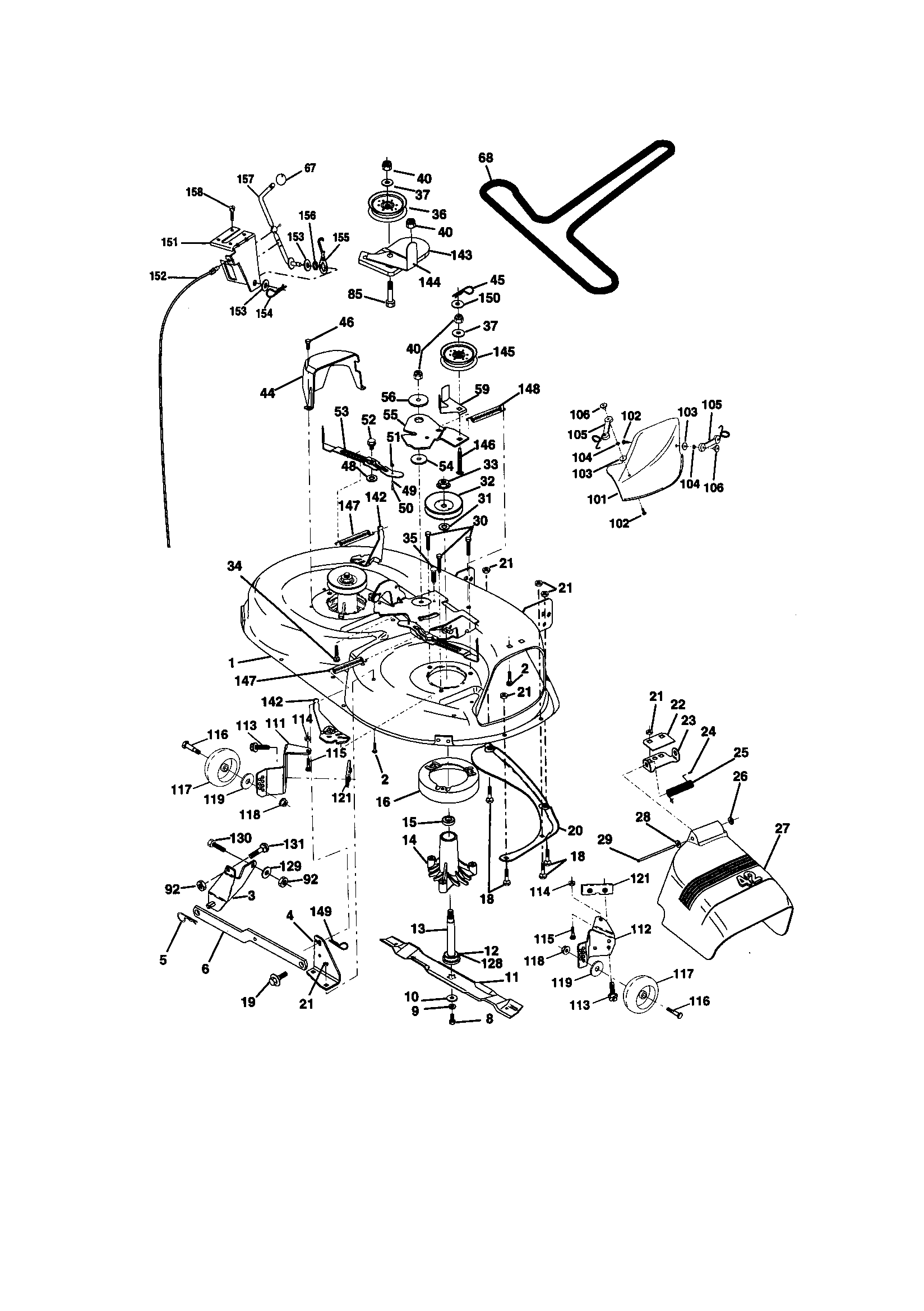 Craftsman 917270831 mower deck diagram