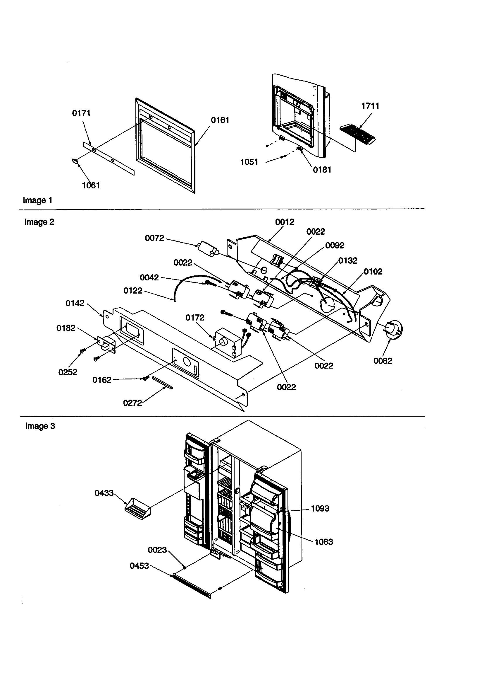 Amana SBDE21VPE-P1317201WE dispenser/elec. bracket/toe grille diagram