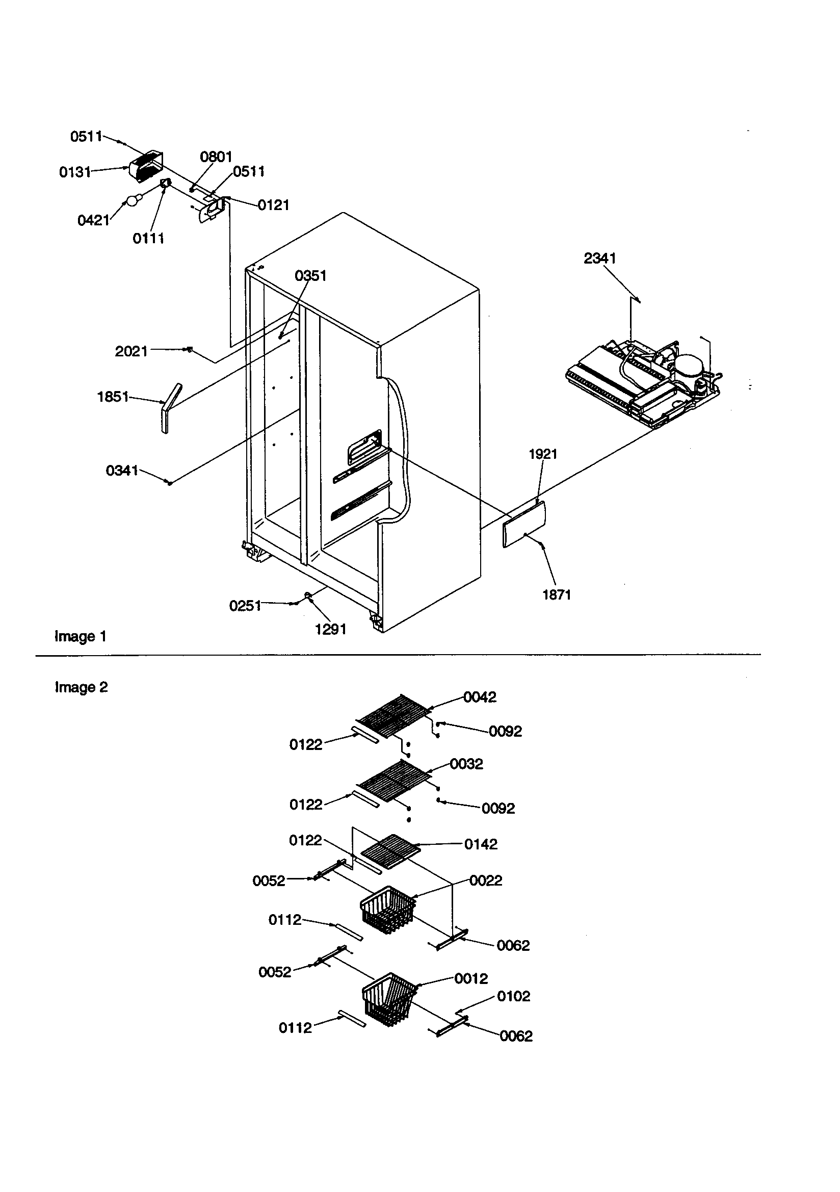 Amana SBDE21VPE-P1317201WE freezer shelves/lights diagram