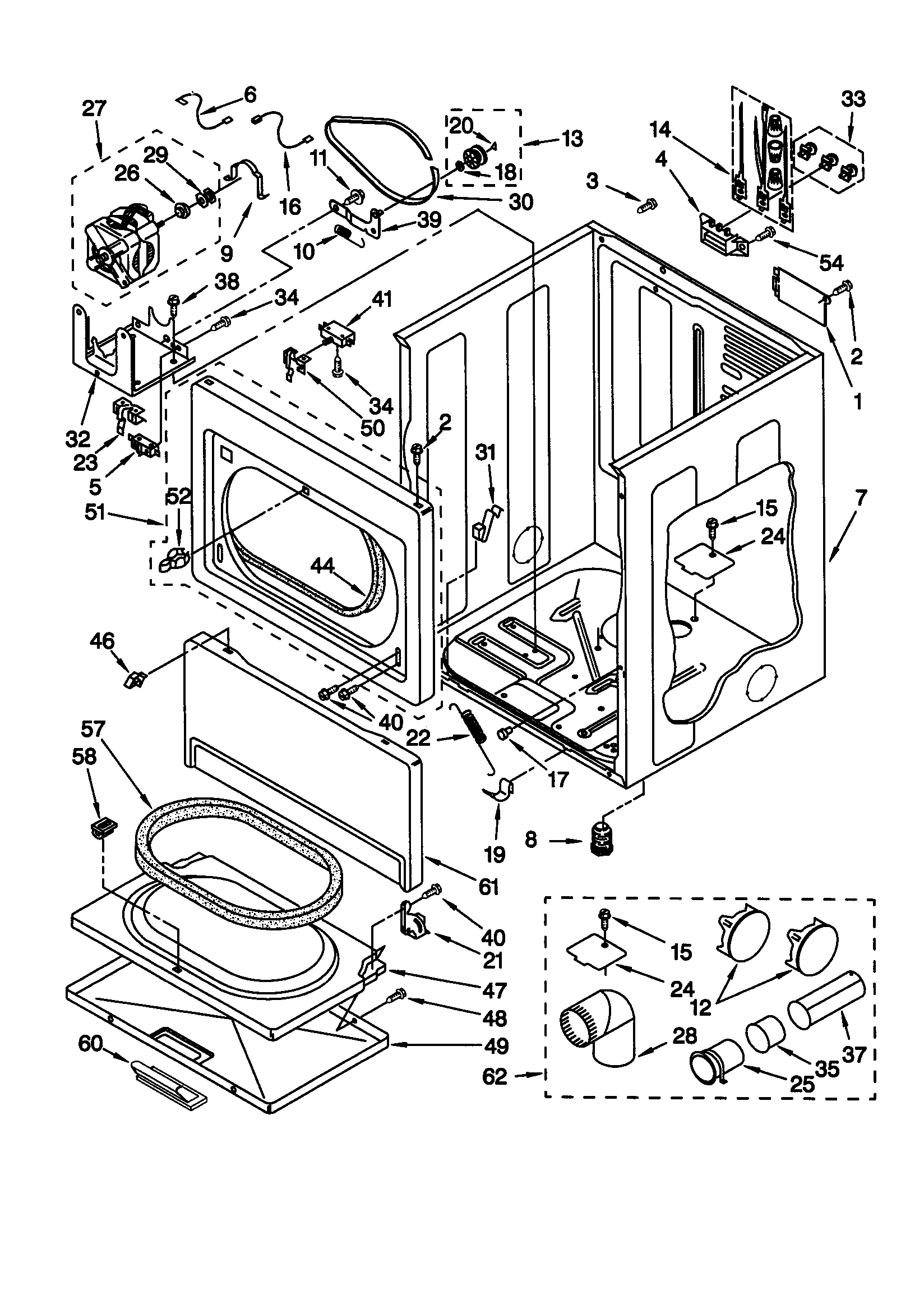 Whirlpool GEC9858HQ0 cabinet diagram