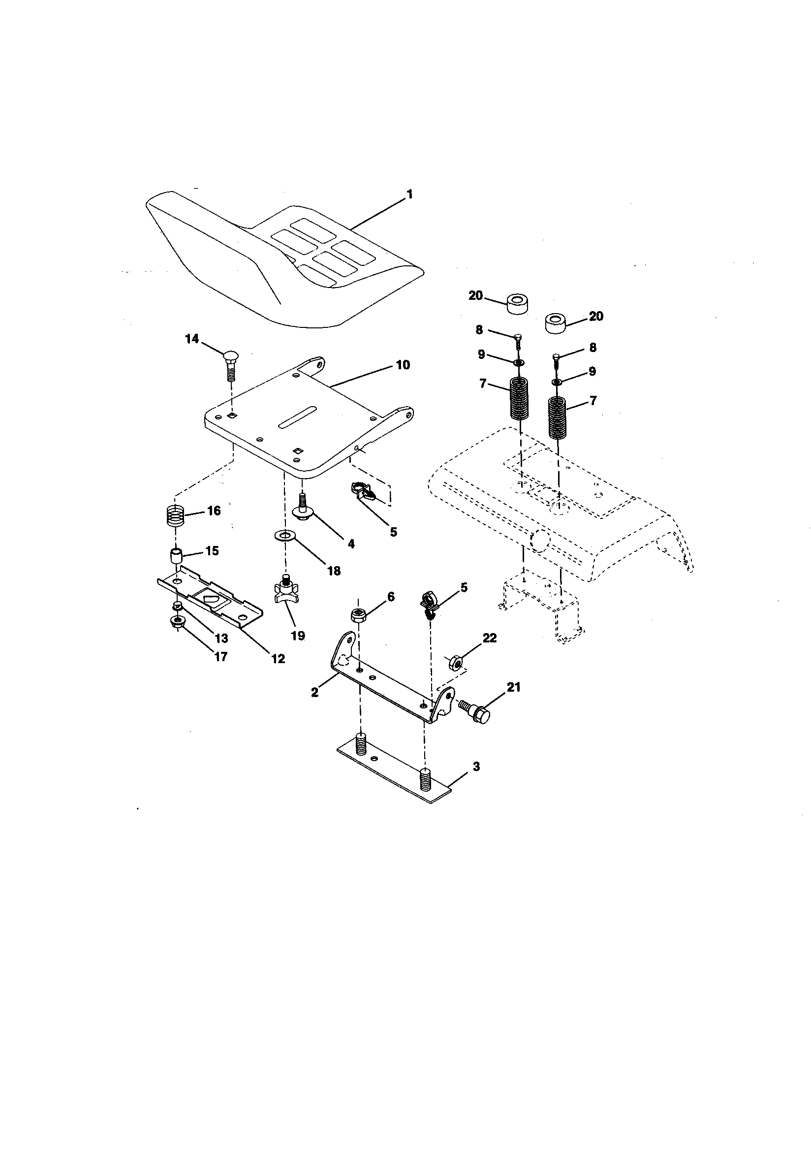 Craftsman 917257740 seat assembly diagram