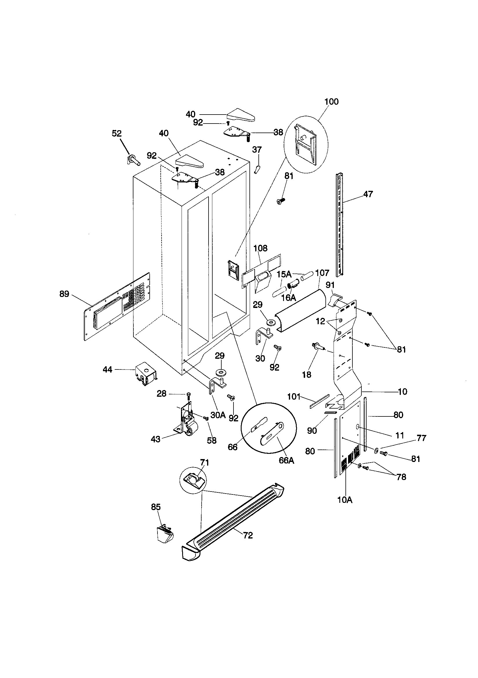 Kenmore 25359683990 cabinet diagram