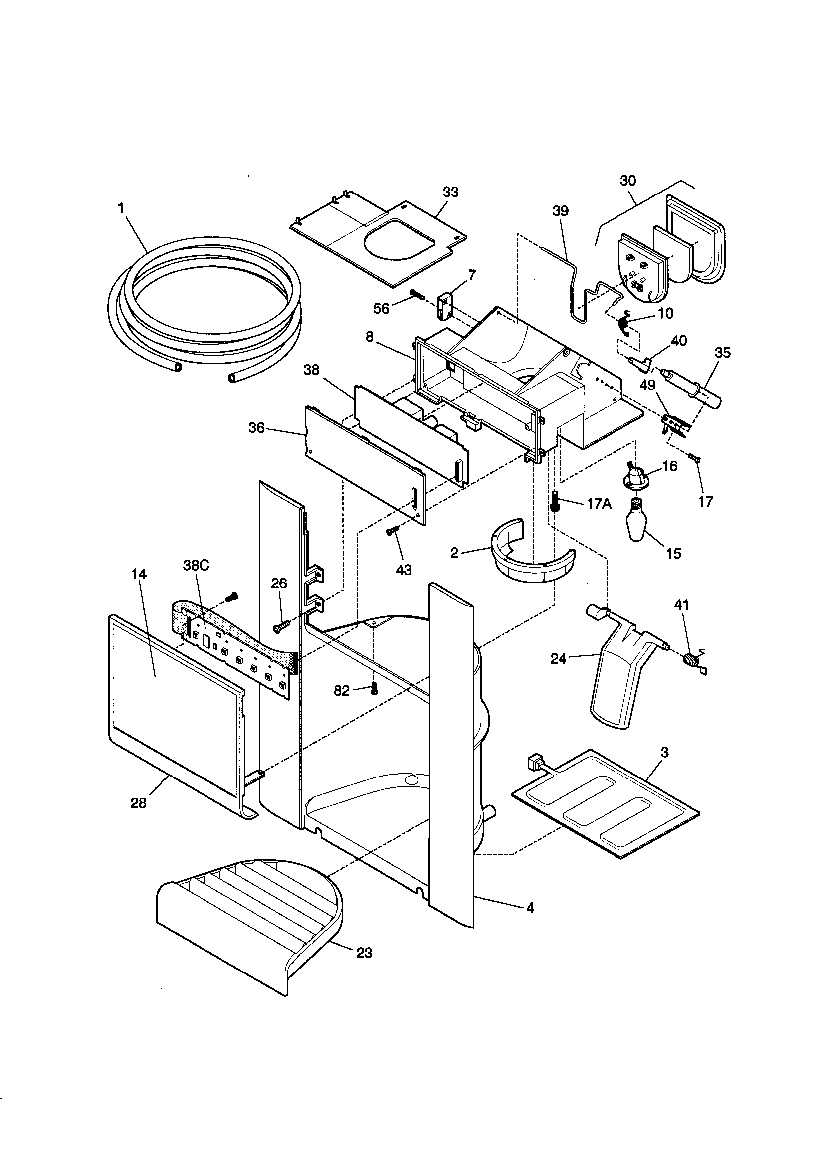 Kenmore 25359683990 dispenser diagram