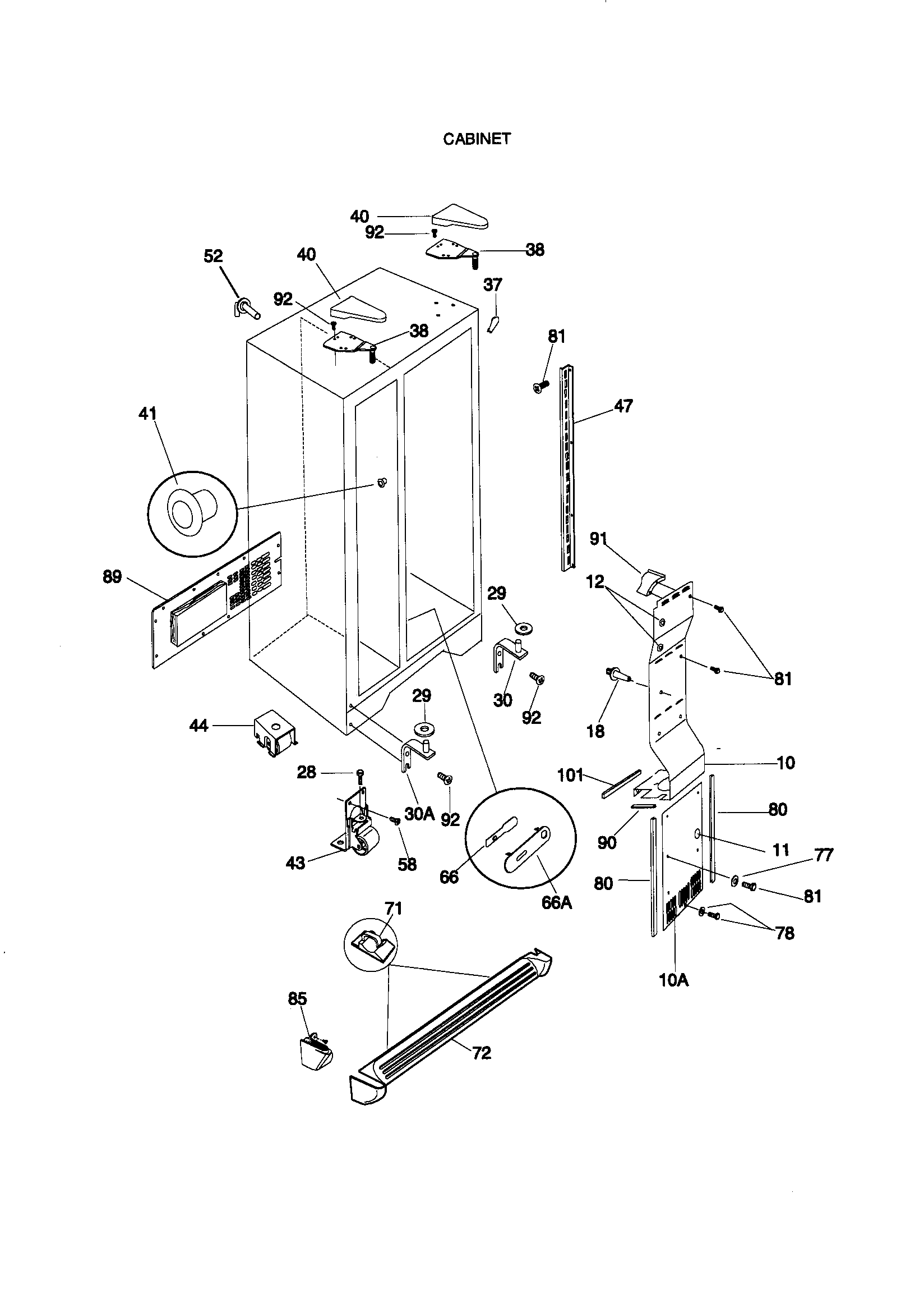 Kenmore 25359489990 cabinet diagram