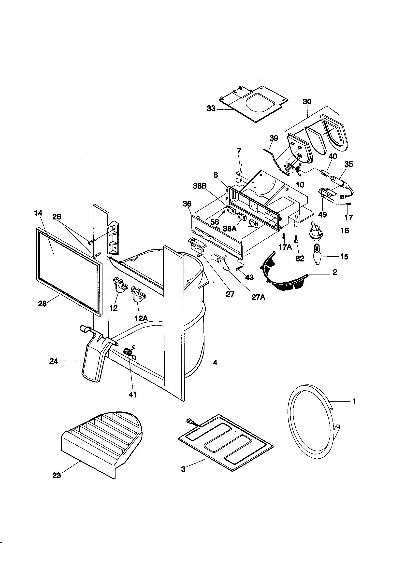 Kenmore 25359489990 dispenser diagram