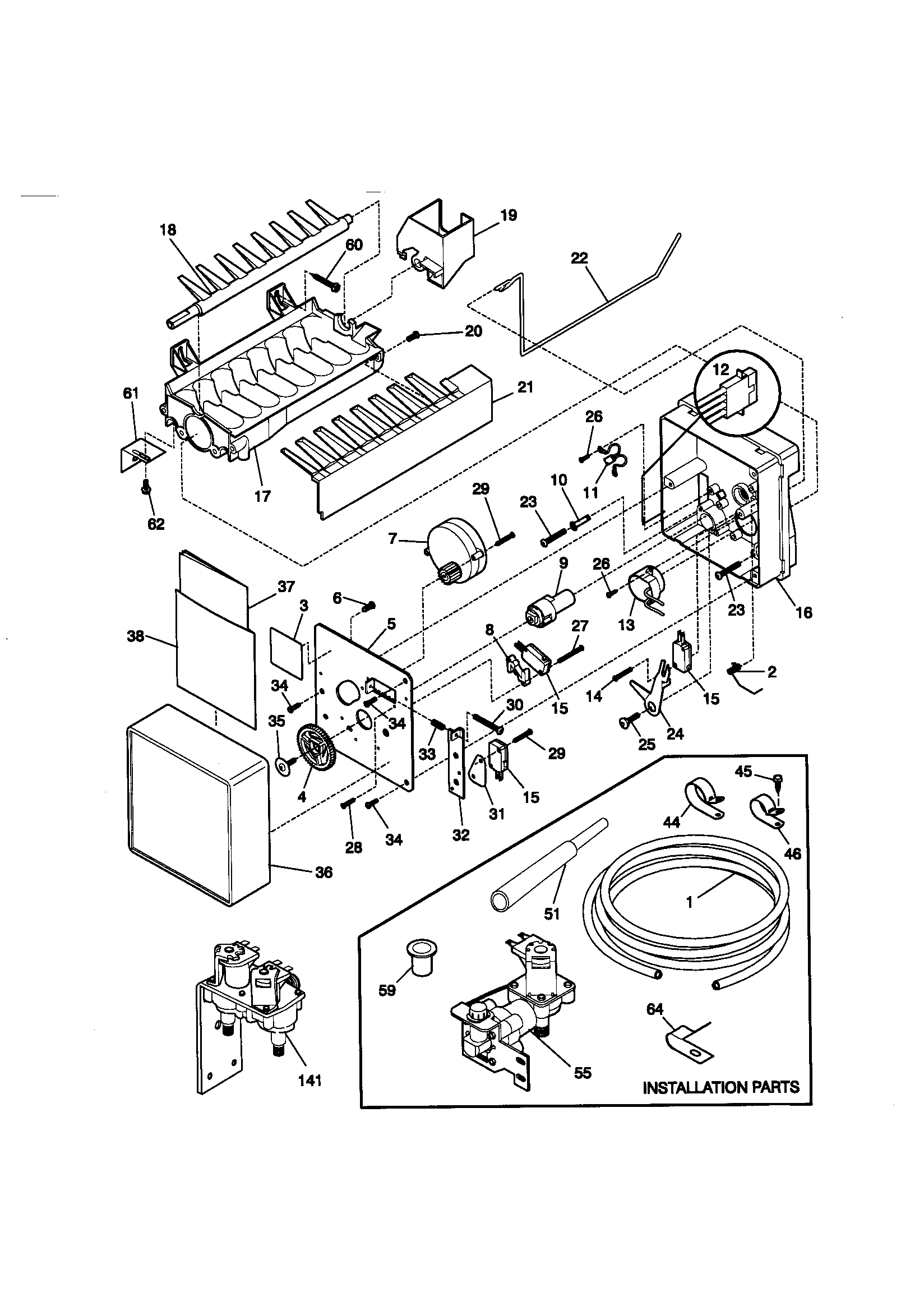 Kenmore 25359489990 ice maker diagram
