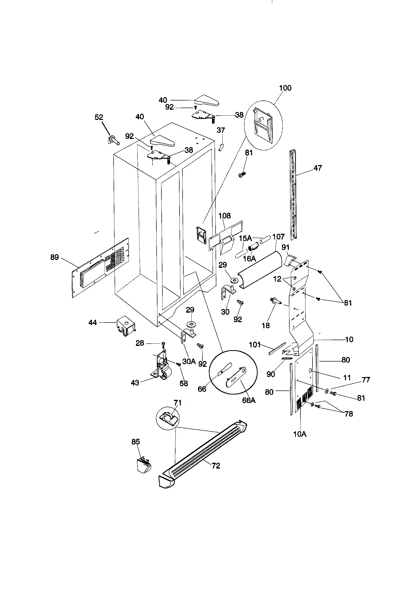 Kenmore 25359689990 cabinet diagram