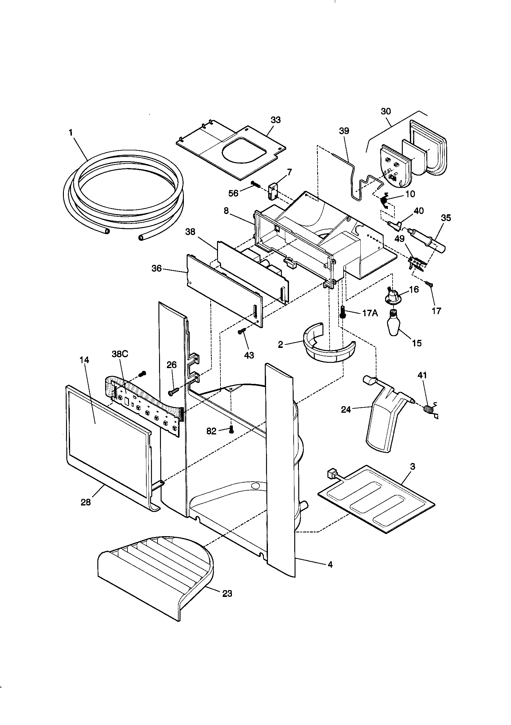 Kenmore 25359689990 dispenser diagram