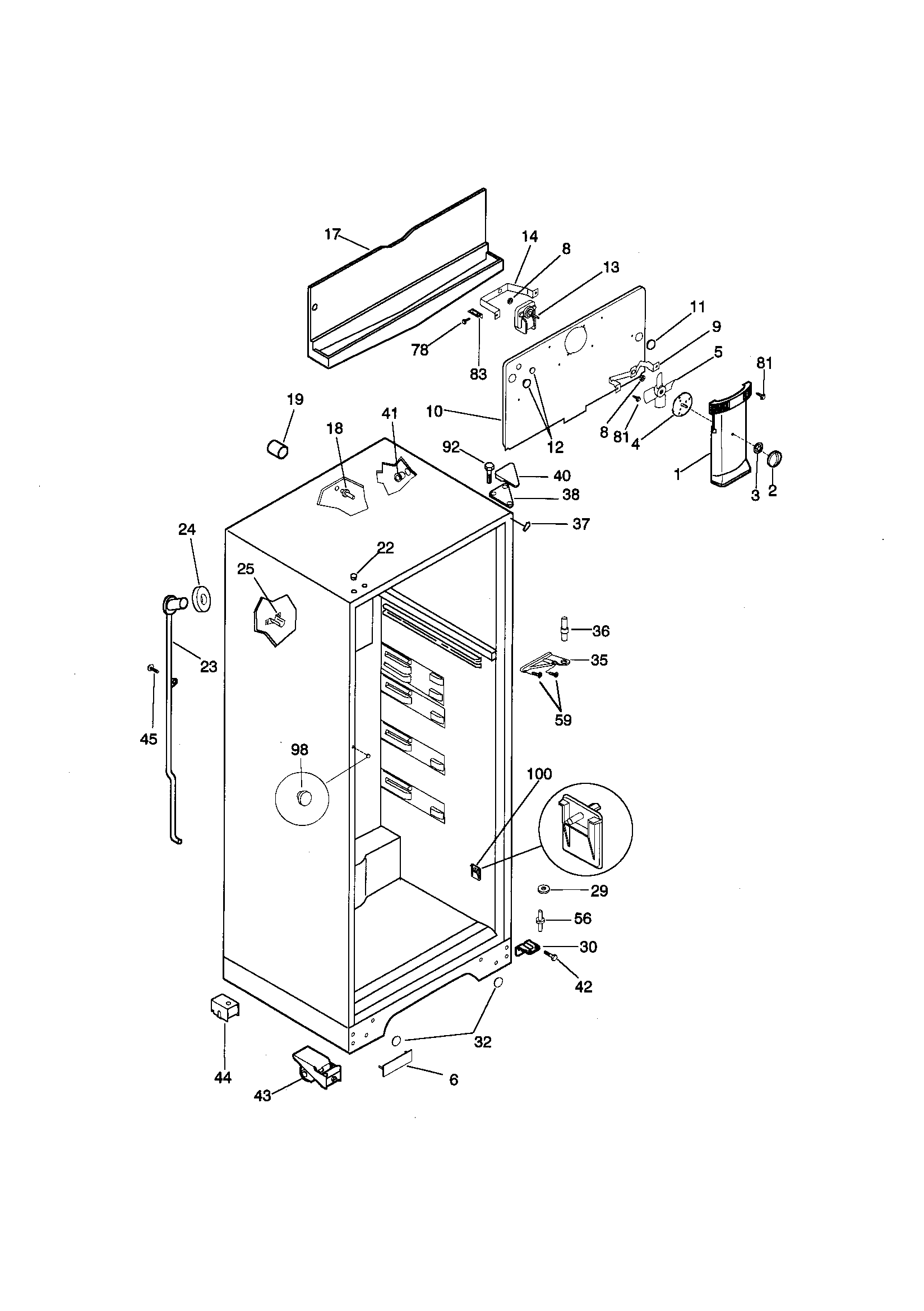 Kenmore 25338647893 cabinet diagram